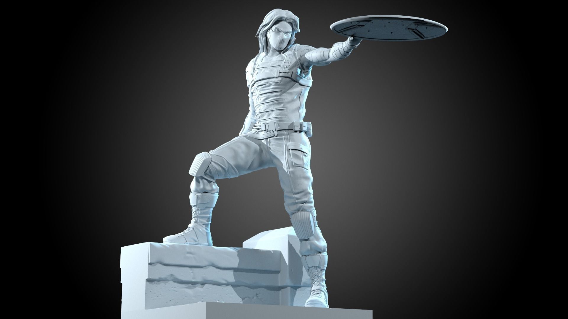 Winter Soldier Statue 3d Print Ready 3D print model_9