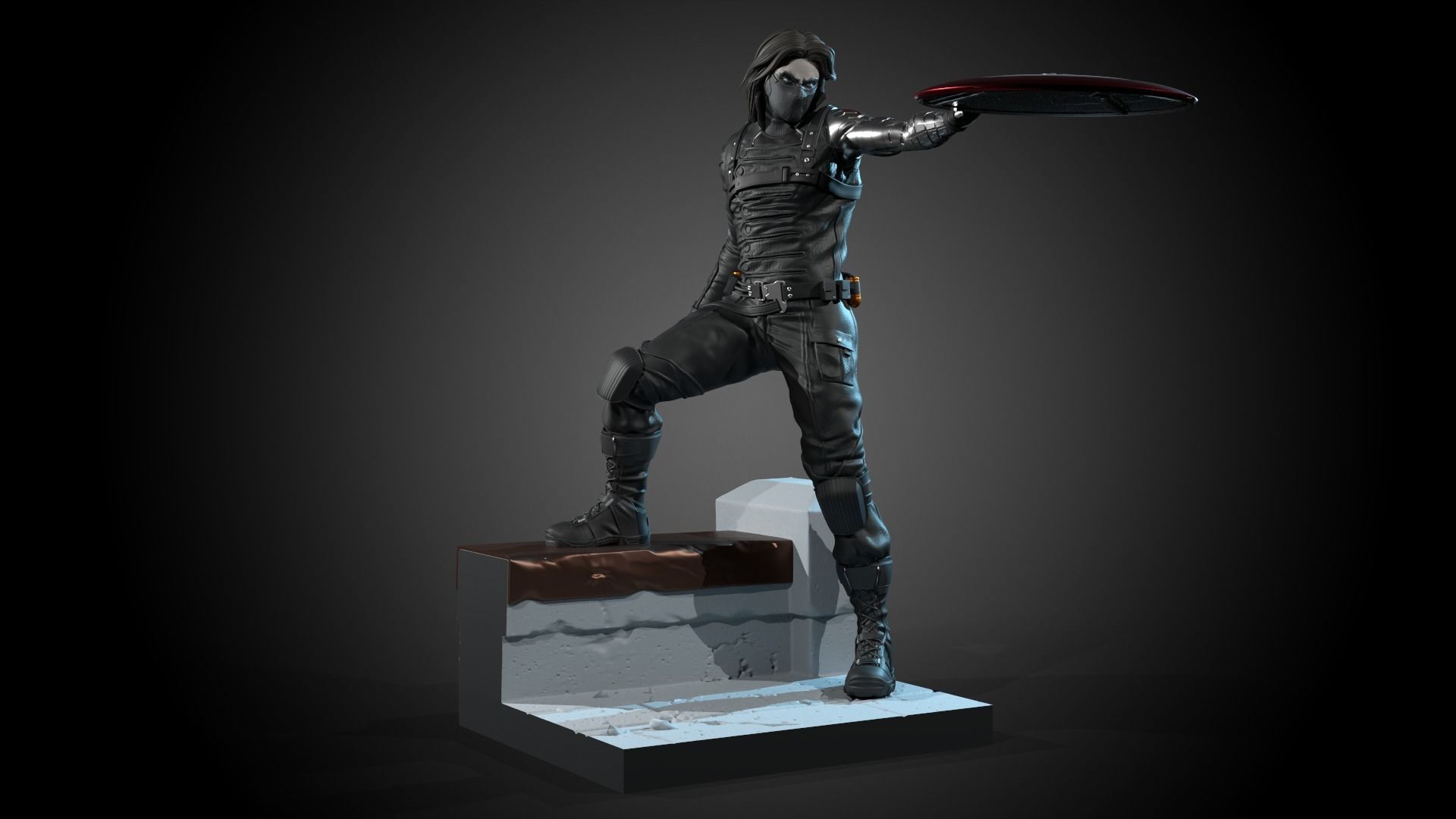 Winter Soldier Statue 3d Print Ready 3D print model_1