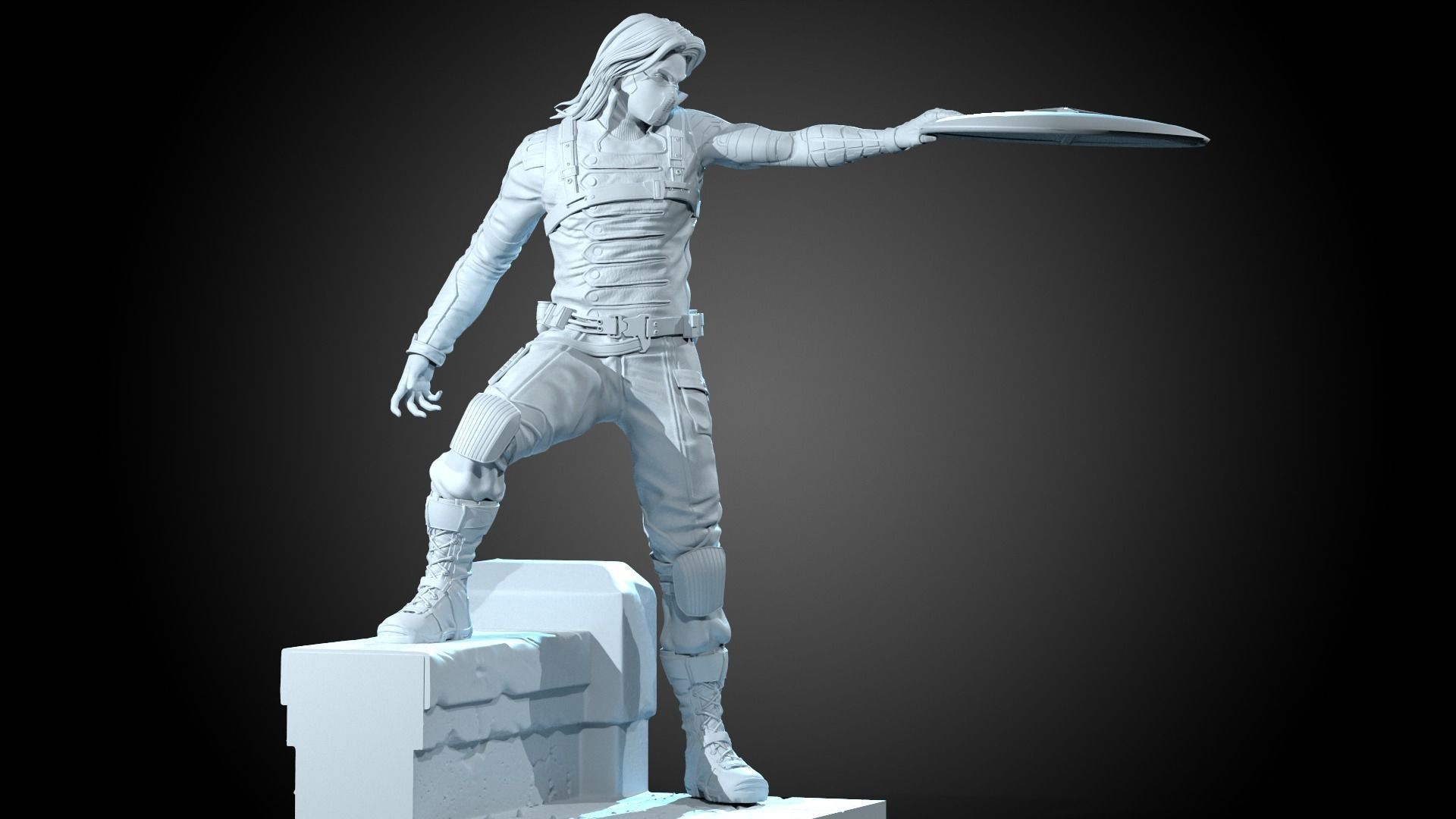 Winter Soldier Statue 3d Print Ready 3D print model_8