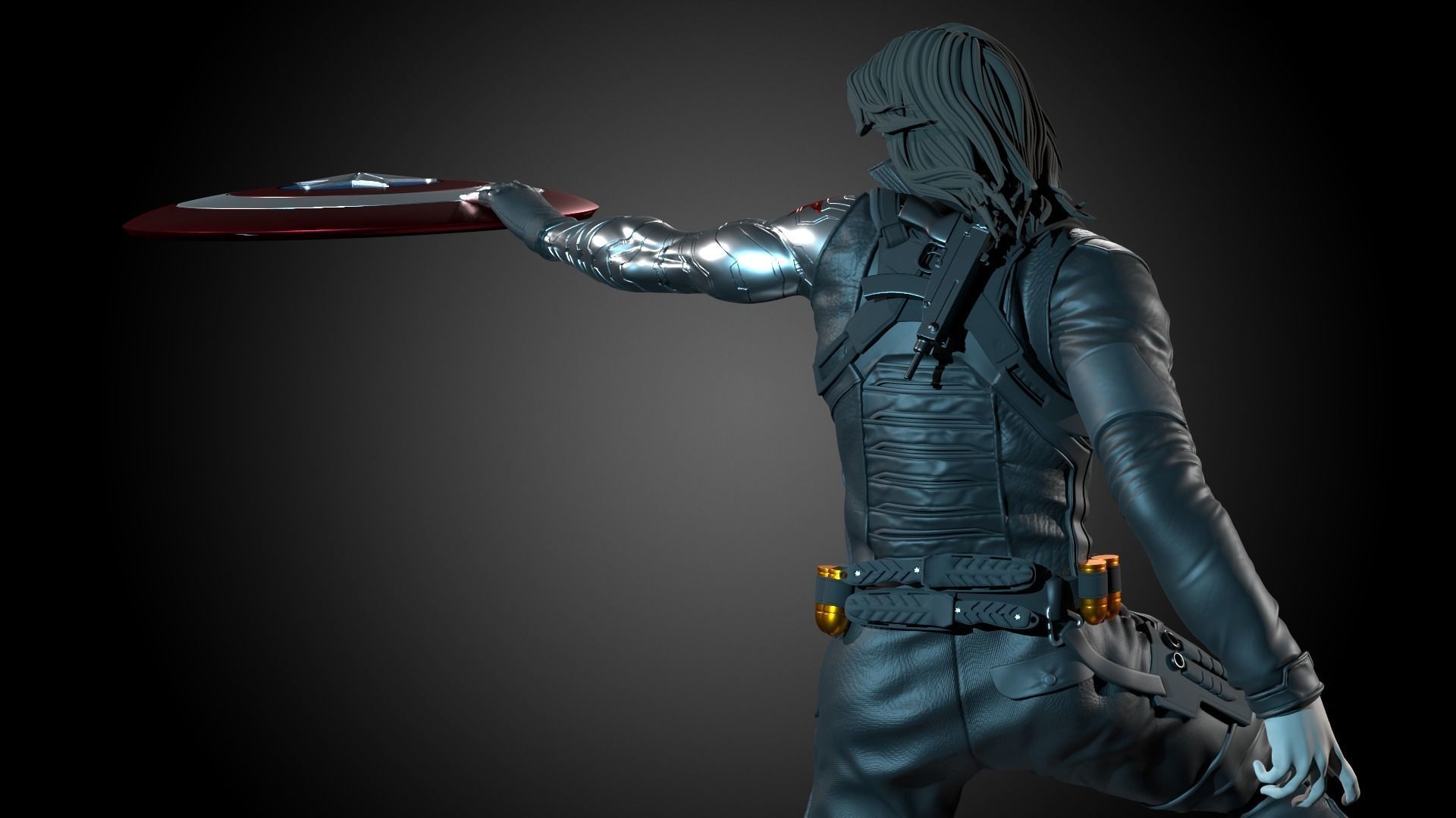 Winter Soldier Statue 3d Print Ready 3D print model_5