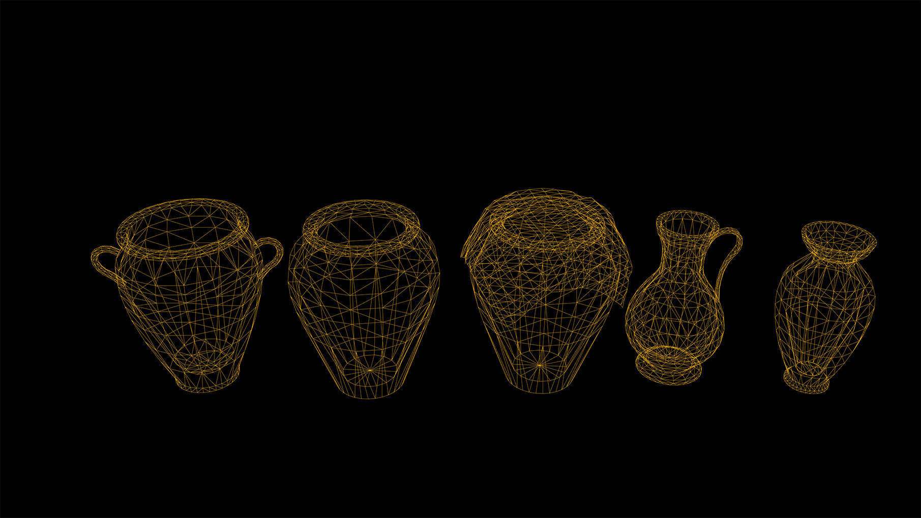 Viking Pots Vases Low Poly Game Ready Low-poly 3D model_1