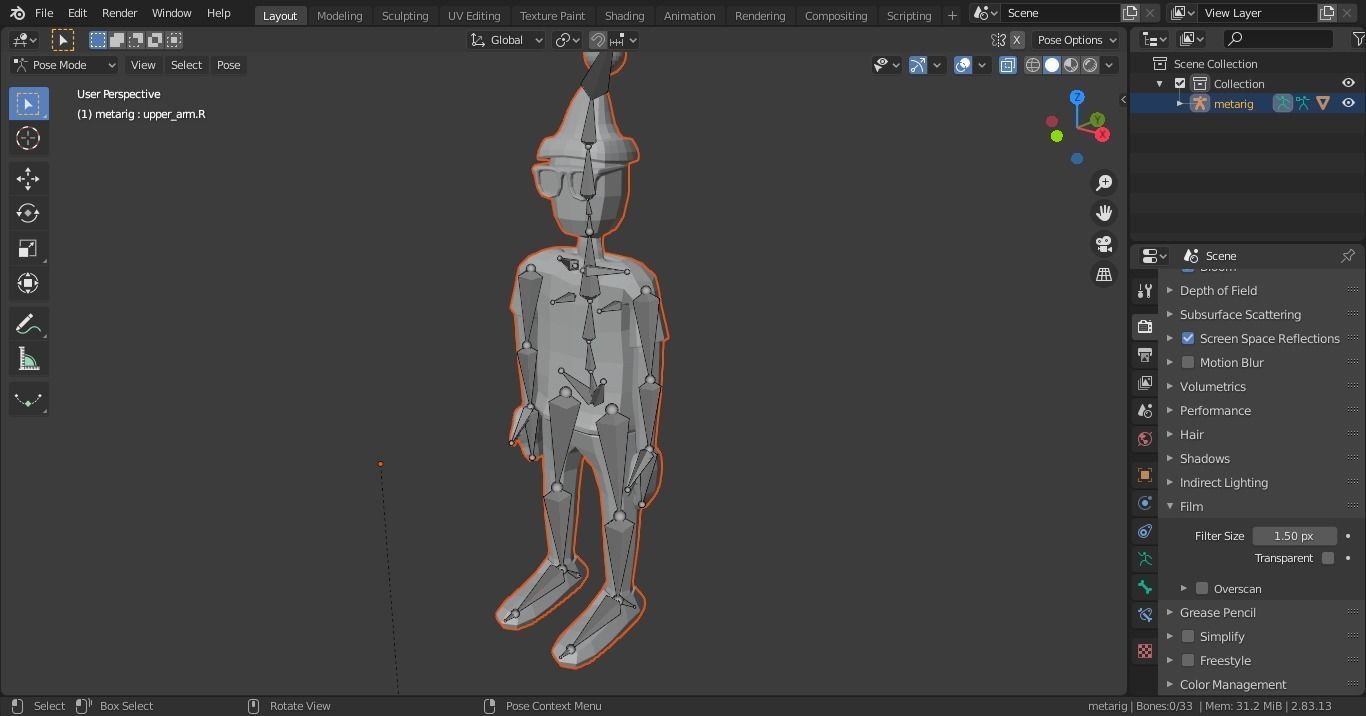 LOW POLY character with santa hat Low-poly 3D model_3