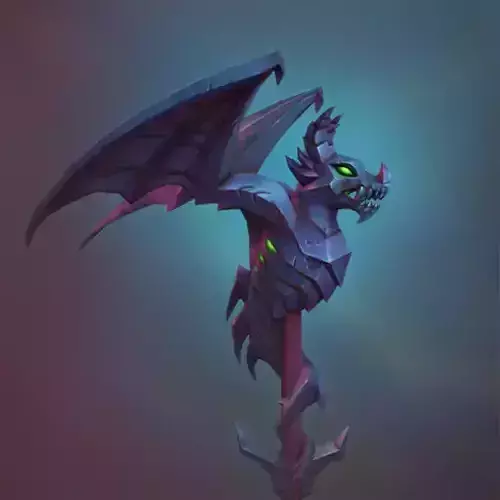 Dragon Staff Low-poly 3D model