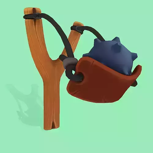 Stylized Handpainted Slingshot and Pellet