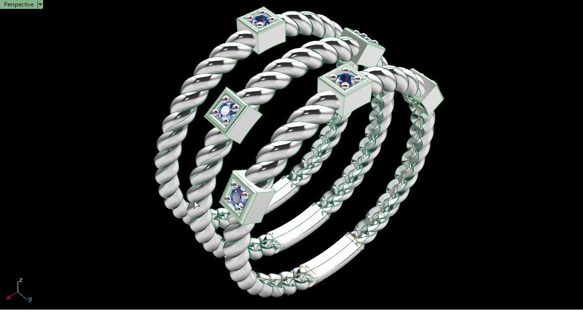 3 ring set for women 3D print model_4