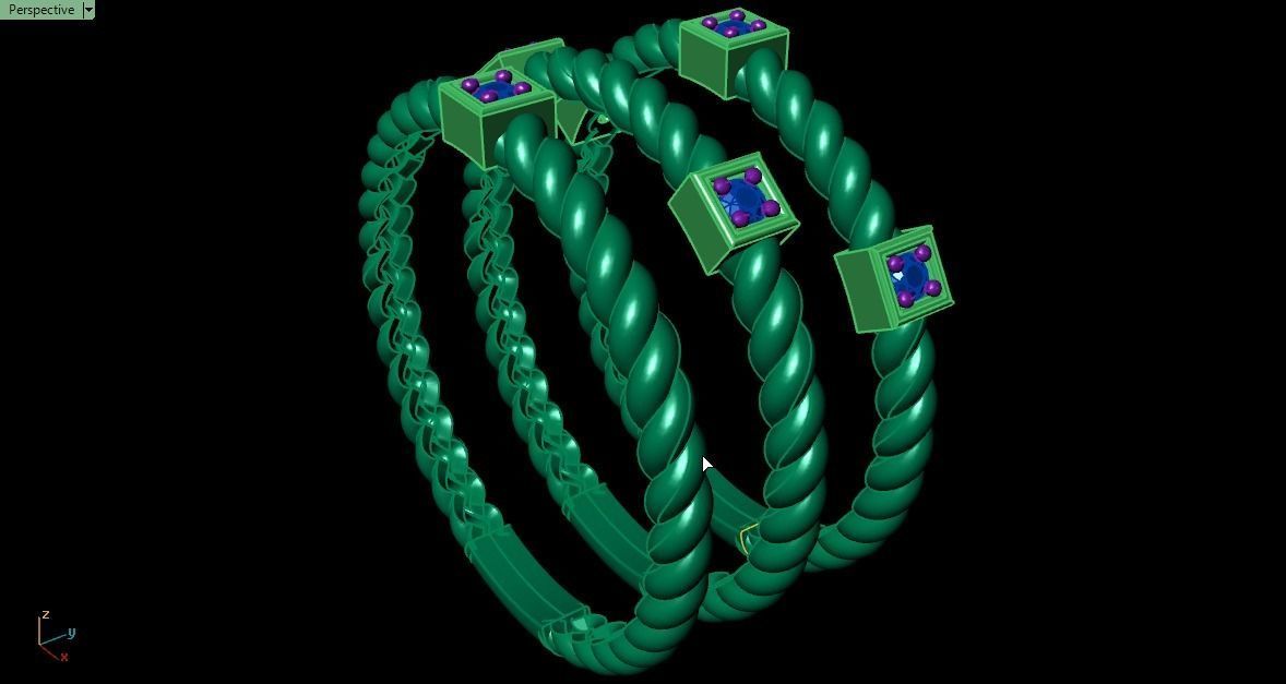 3 ring set for women 3D print model_18