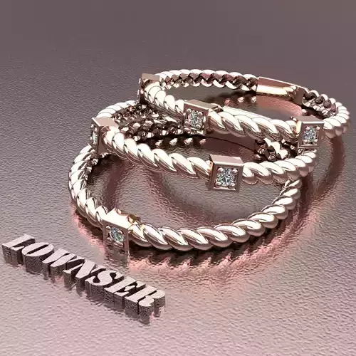 3 ring set for women 3D print model 3 ring set for women 3D print model