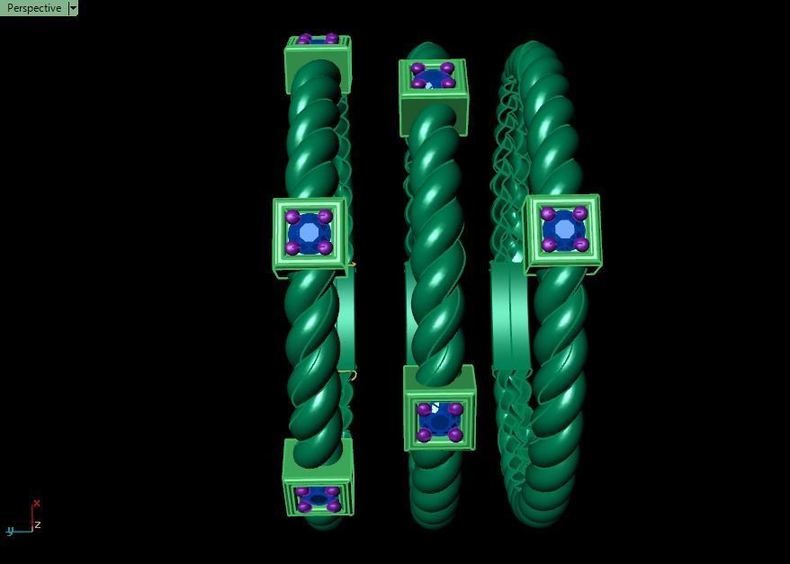 3 ring set for women 3D print model_20