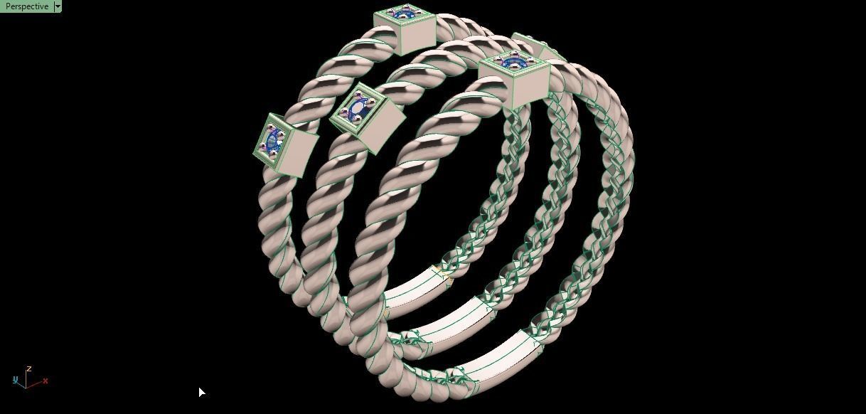 3 ring set for women 3D print model_15