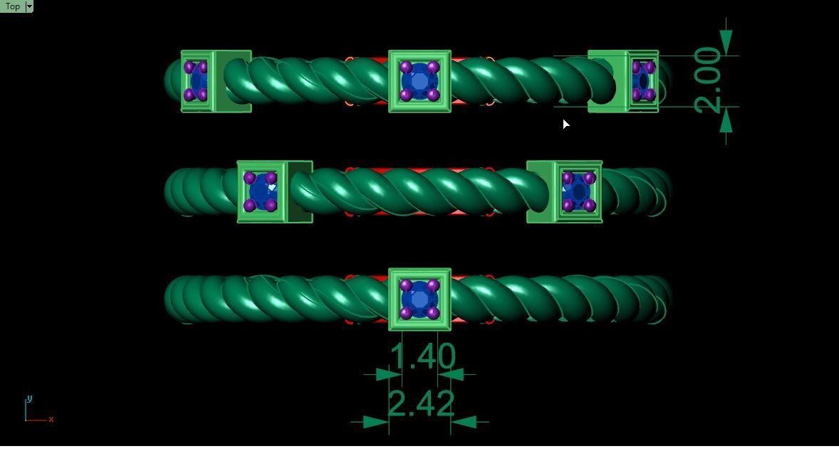 3 ring set for women 3D print model_23