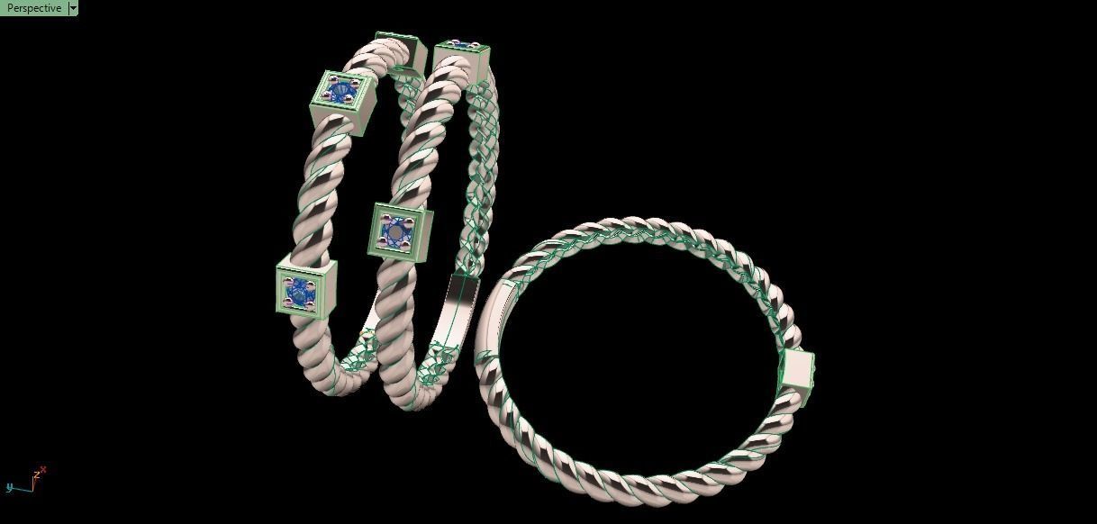 3 ring set for women 3D print model_16