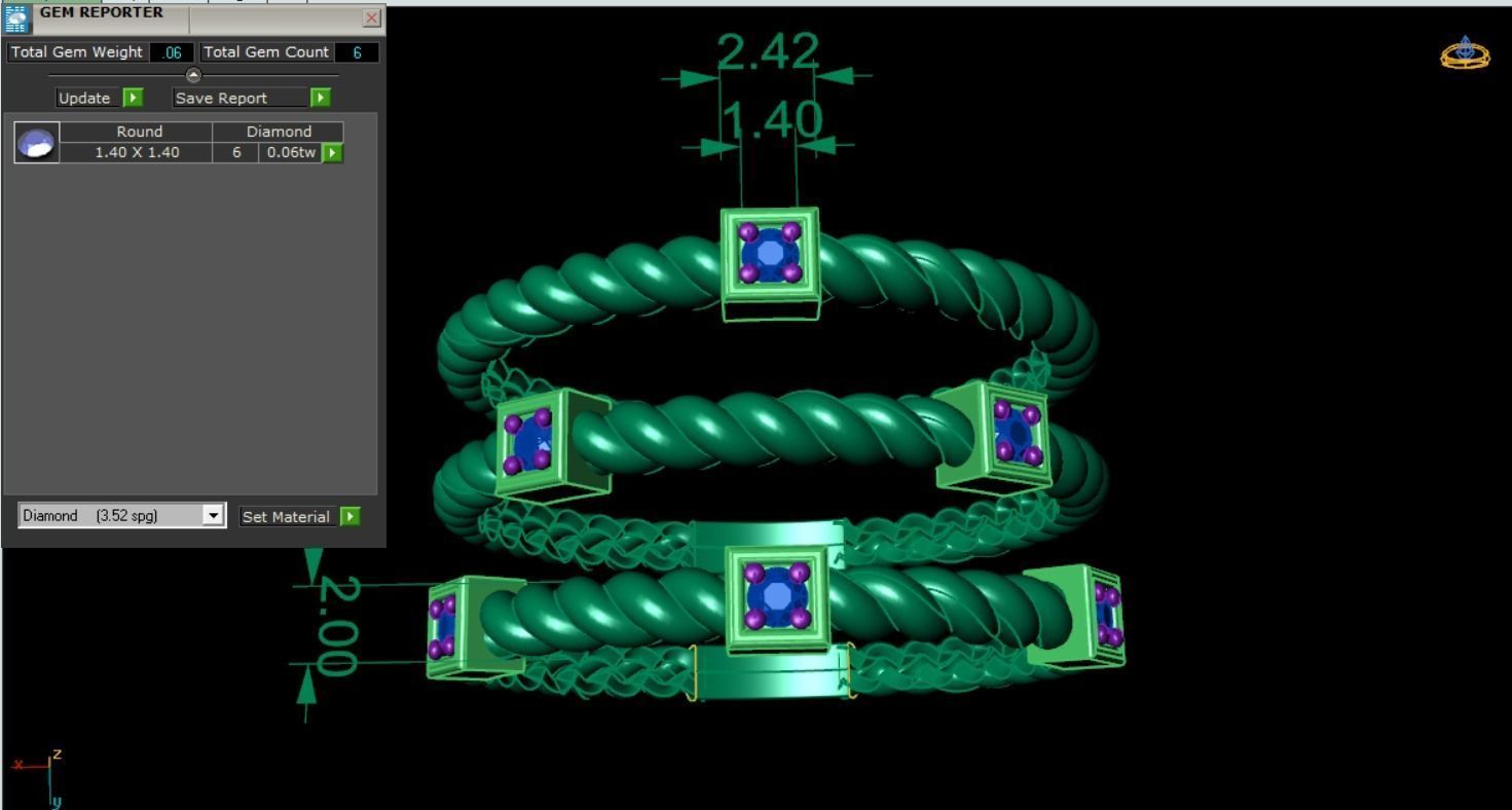 3 ring set for women 3D print model_26