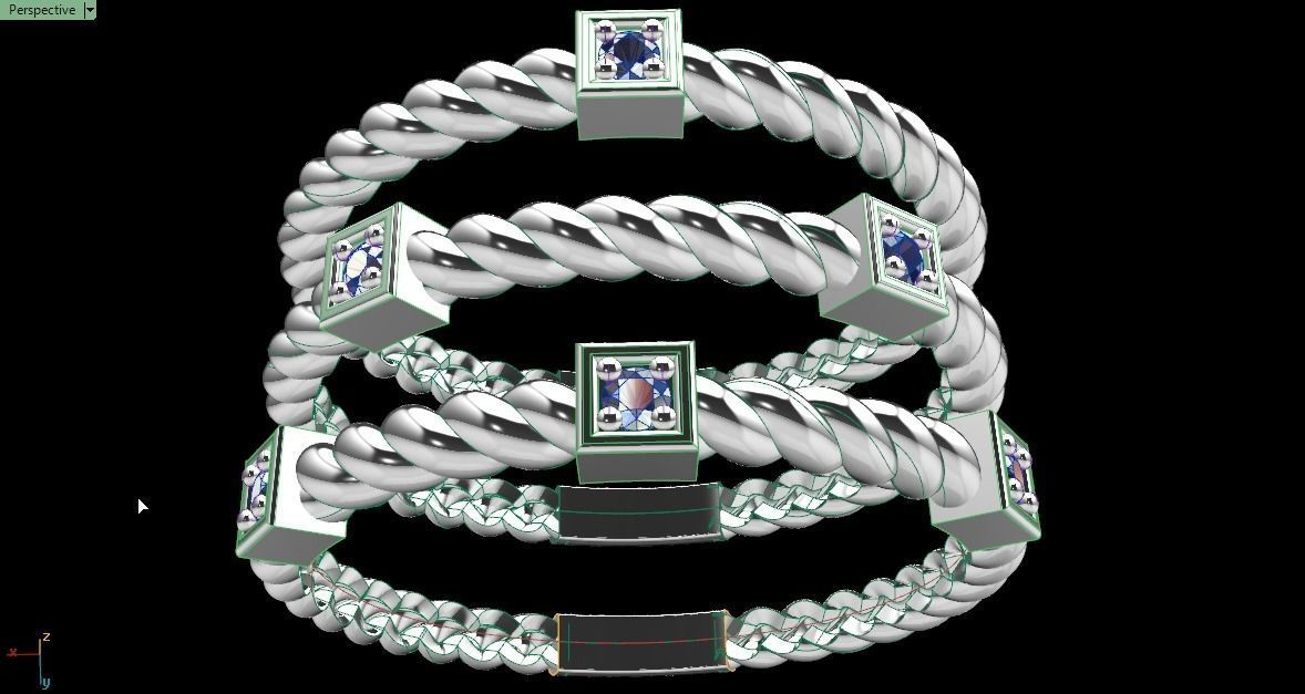 3 ring set for women 3D print model_17