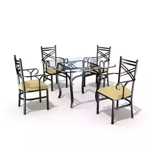 Furniture Set Glass Table Chairs