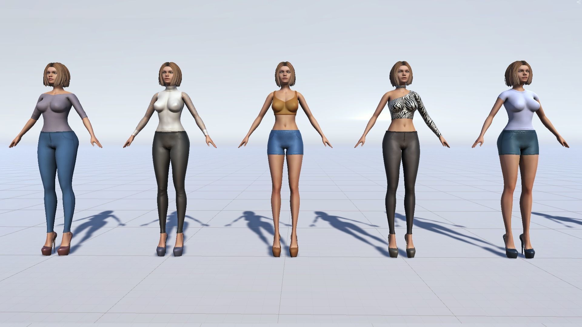 Marta Modular Girl - Clothes Pack Low-poly 3D model_16