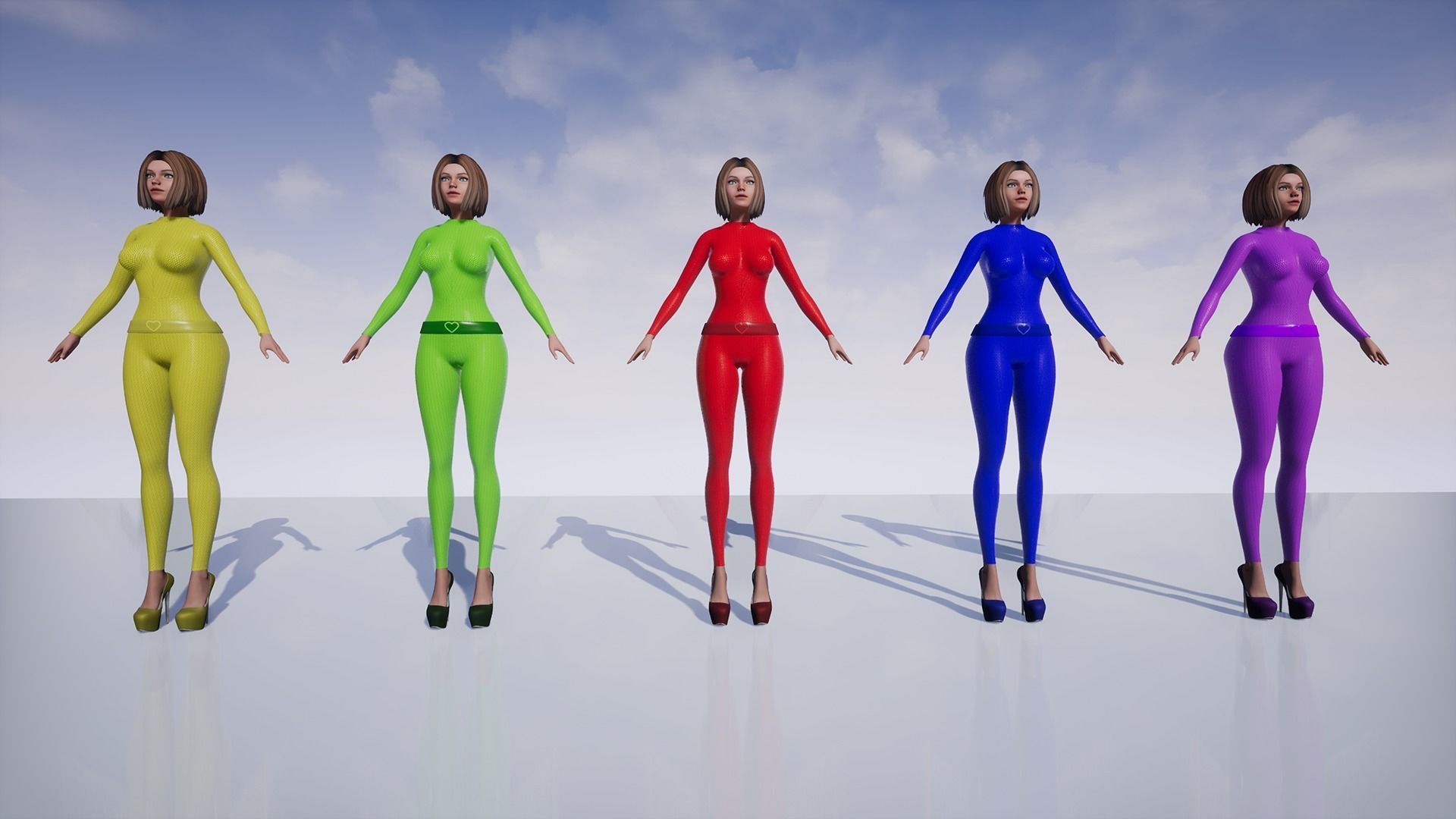 Marta Modular Girl - Clothes Pack Low-poly 3D model_10