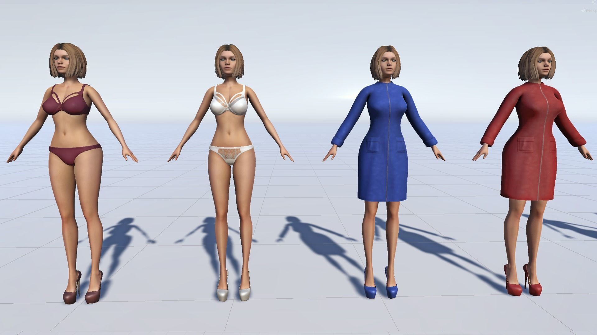 Marta Modular Girl - Clothes Pack Low-poly 3D model_20