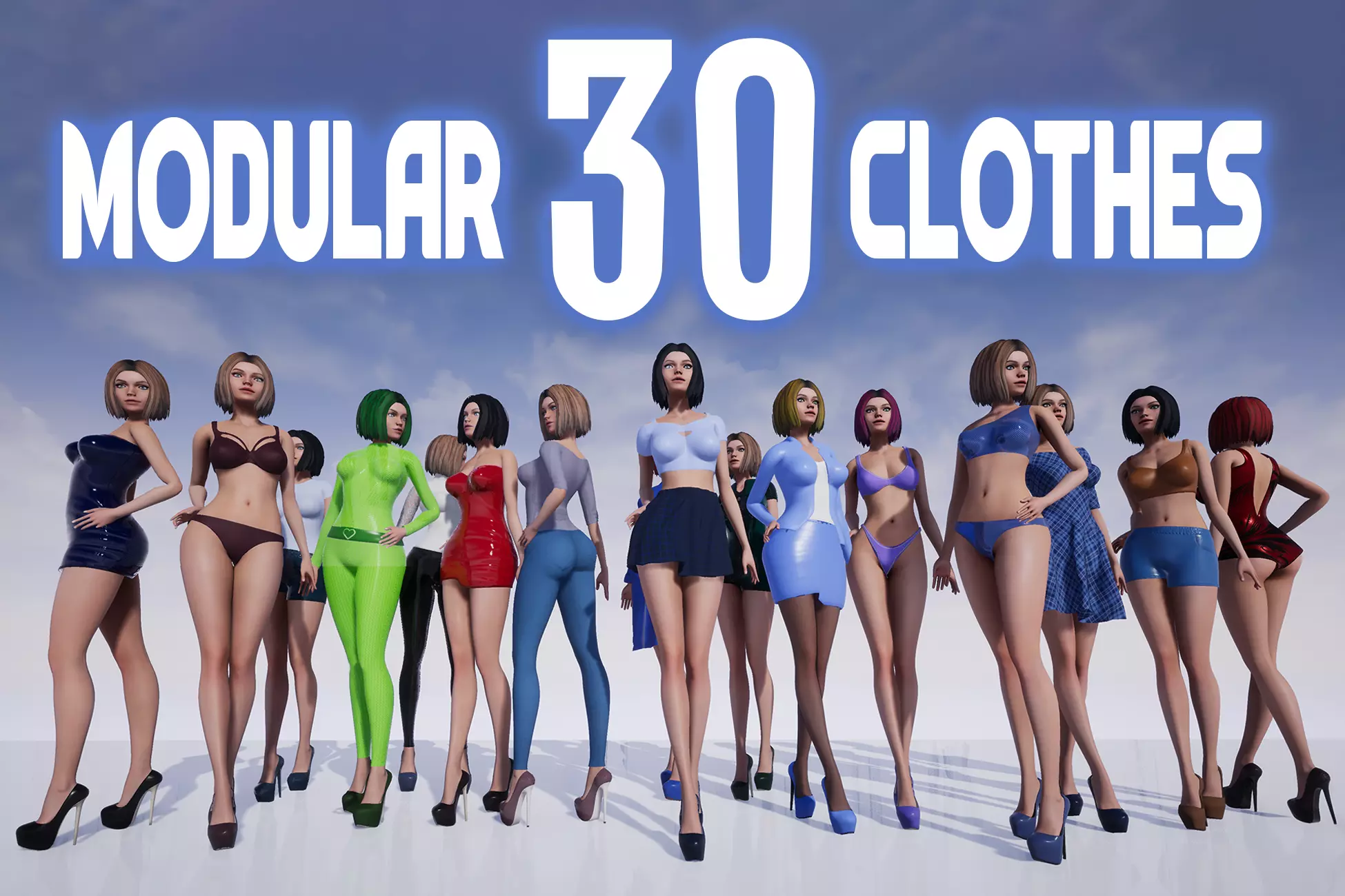 Marta Modular Girl - Clothes Pack Low-poly 3D model_0