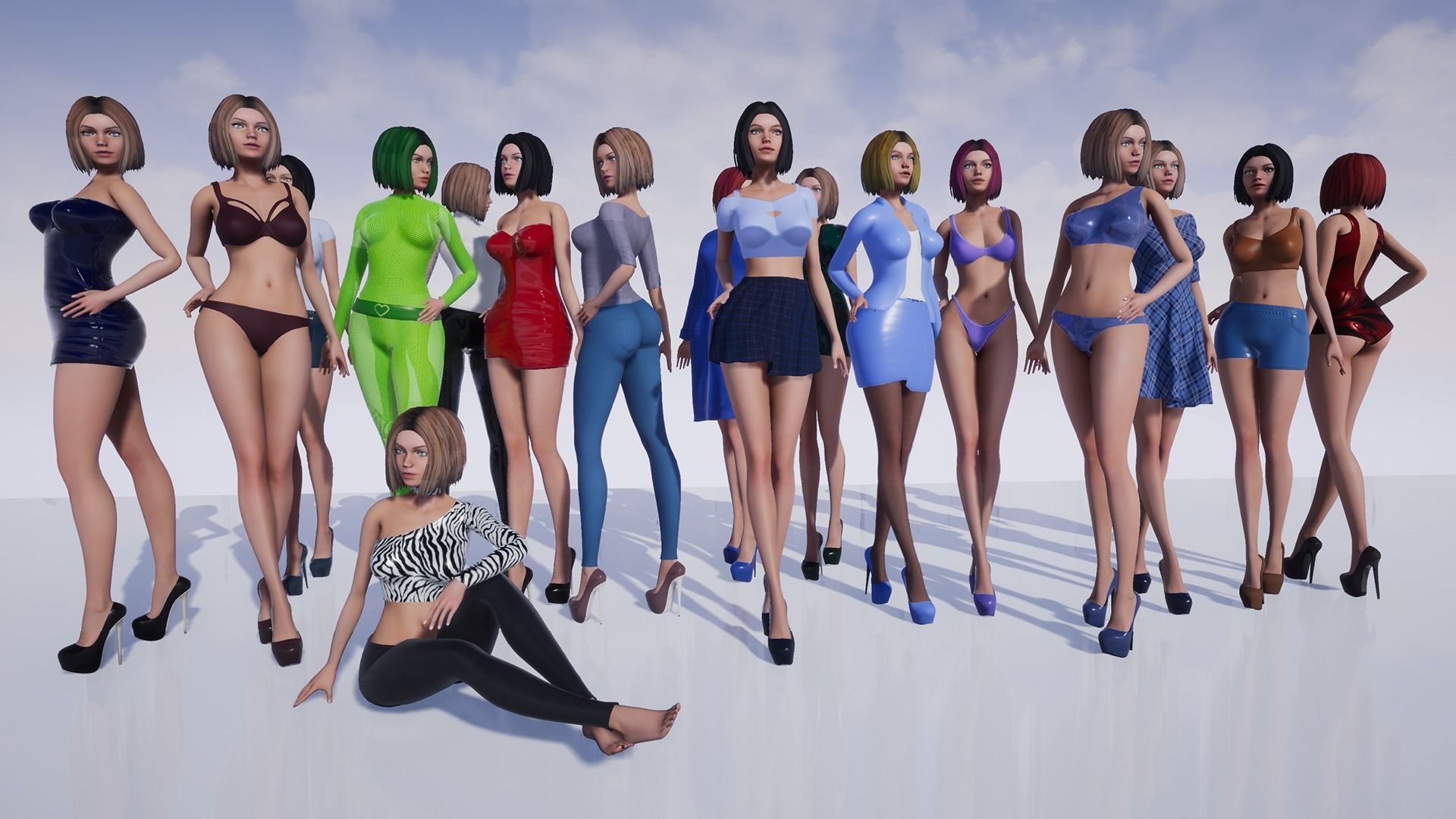 Marta Modular Girl - Clothes Pack Low-poly 3D model_3