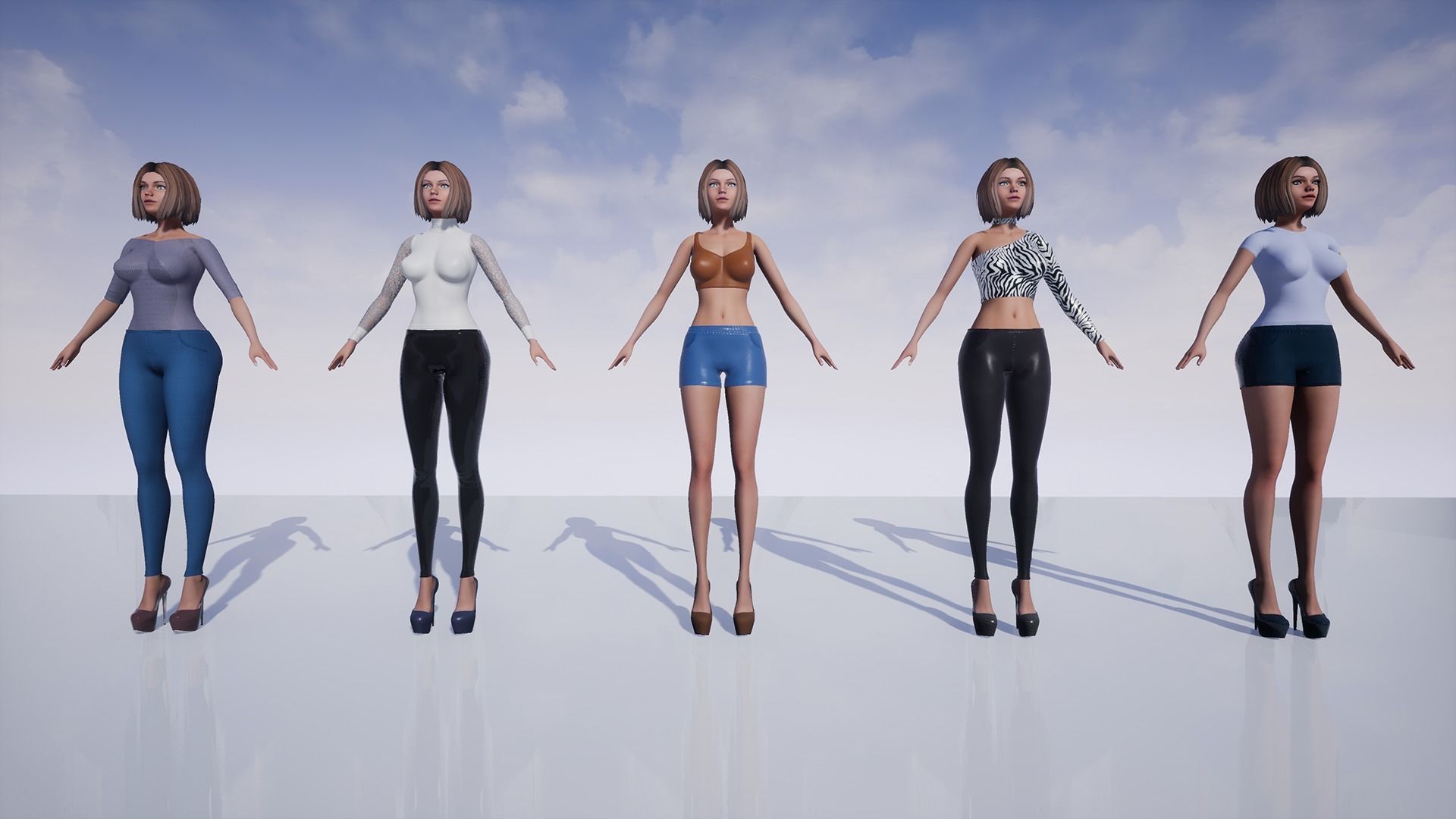 Marta Modular Girl - Clothes Pack Low-poly 3D model_8