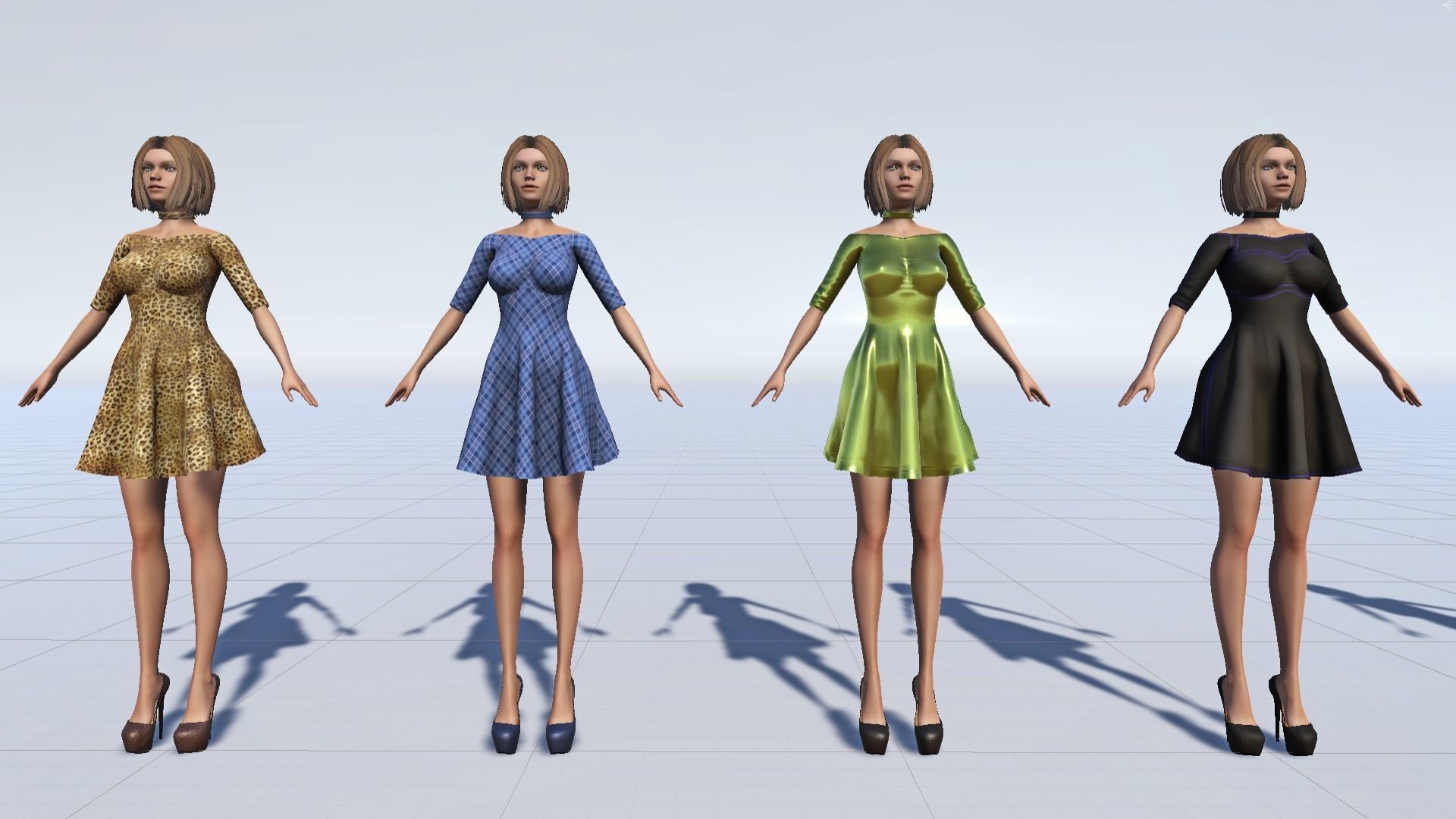 Marta Modular Girl - Clothes Pack Low-poly 3D model_21