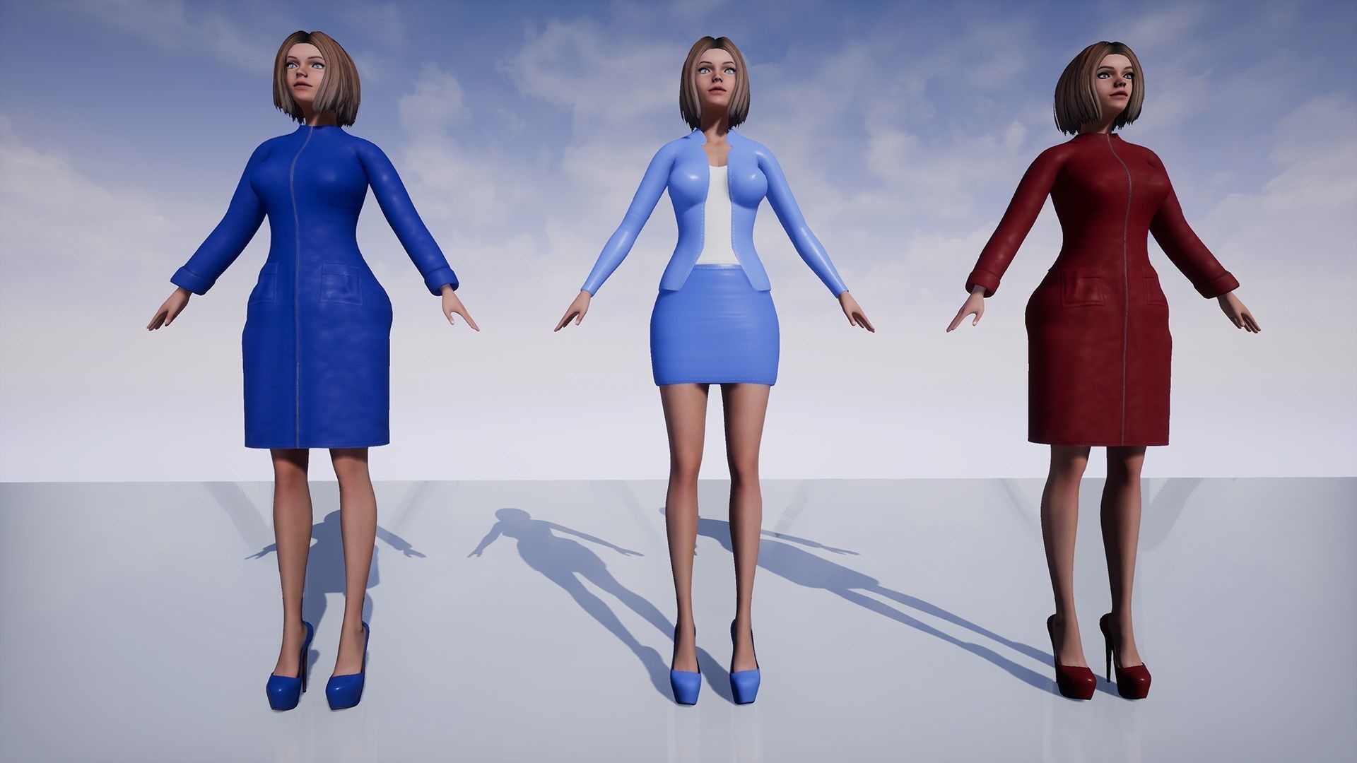 Marta Modular Girl - Clothes Pack Low-poly 3D model_7