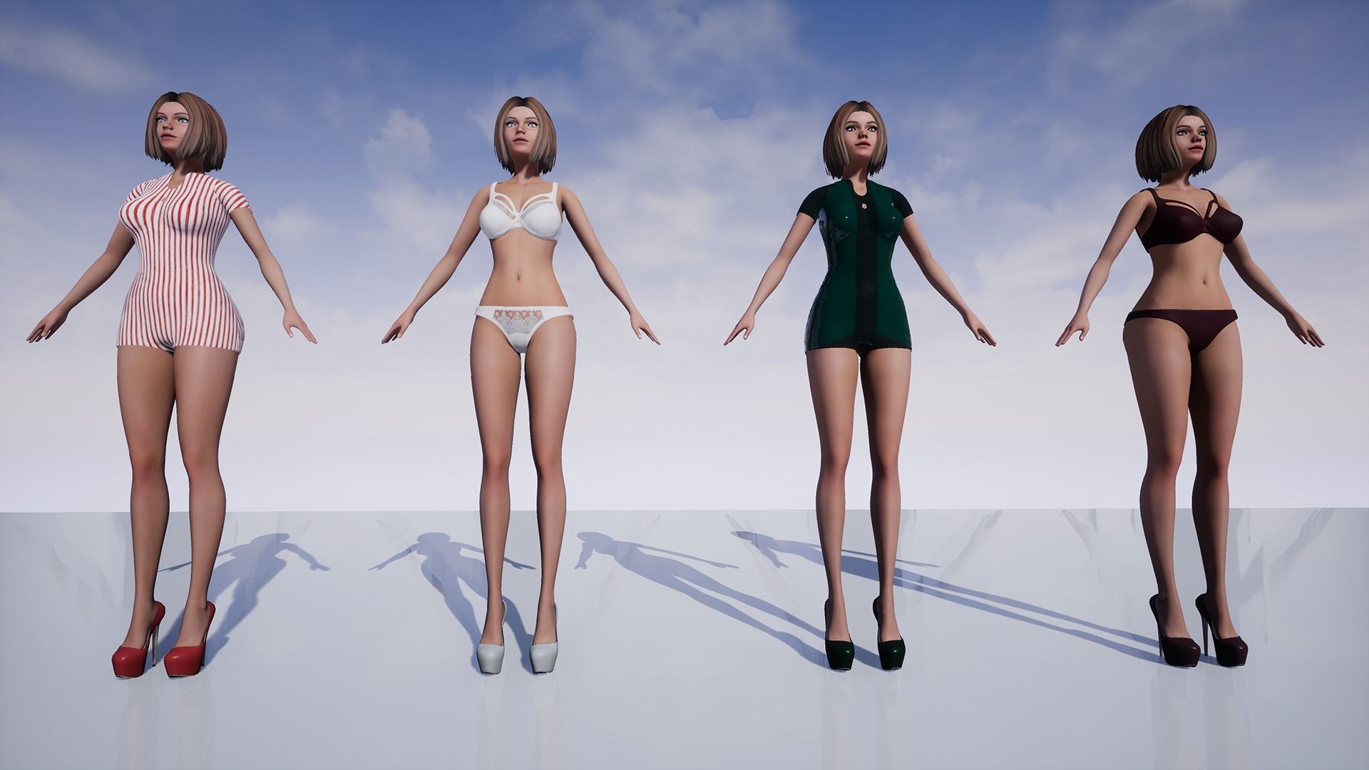 Marta Modular Girl - Clothes Pack Low-poly 3D model_6