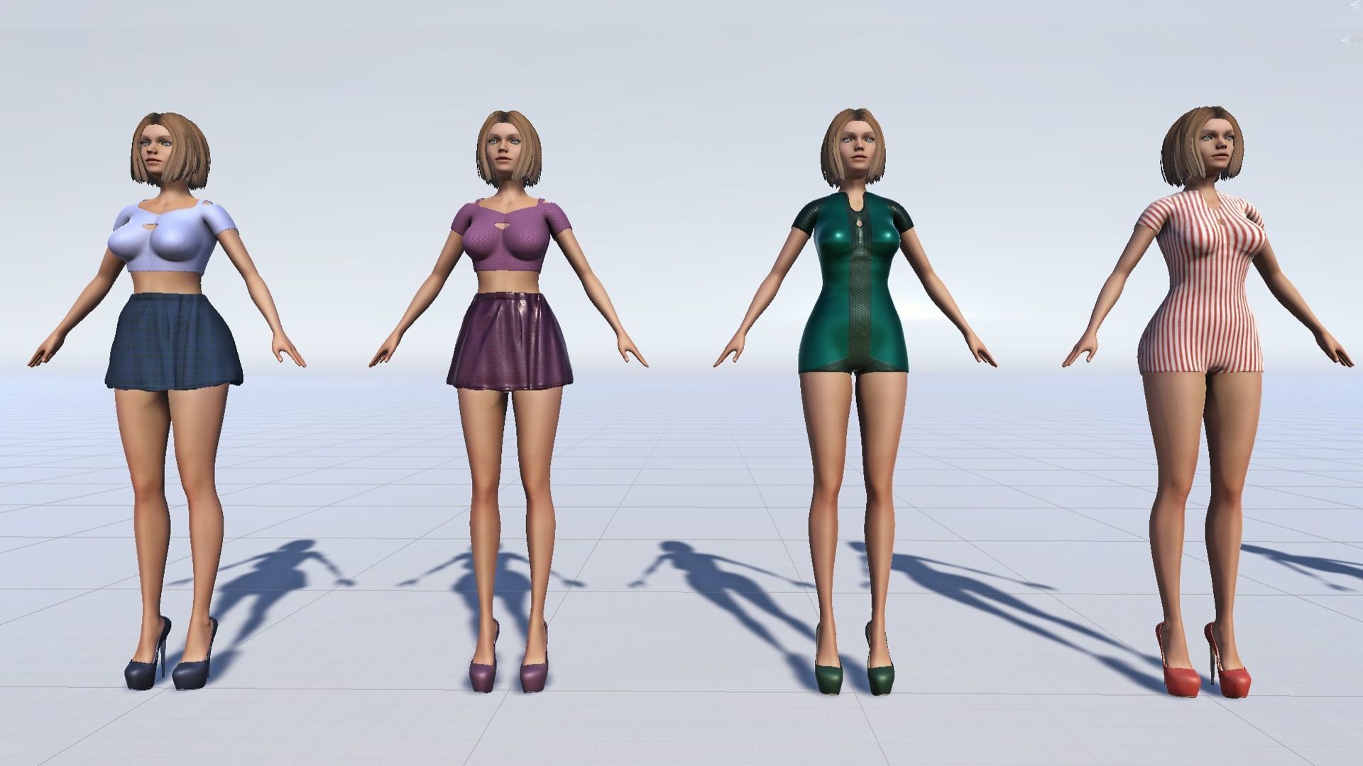 Marta Modular Girl - Clothes Pack Low-poly 3D model_18