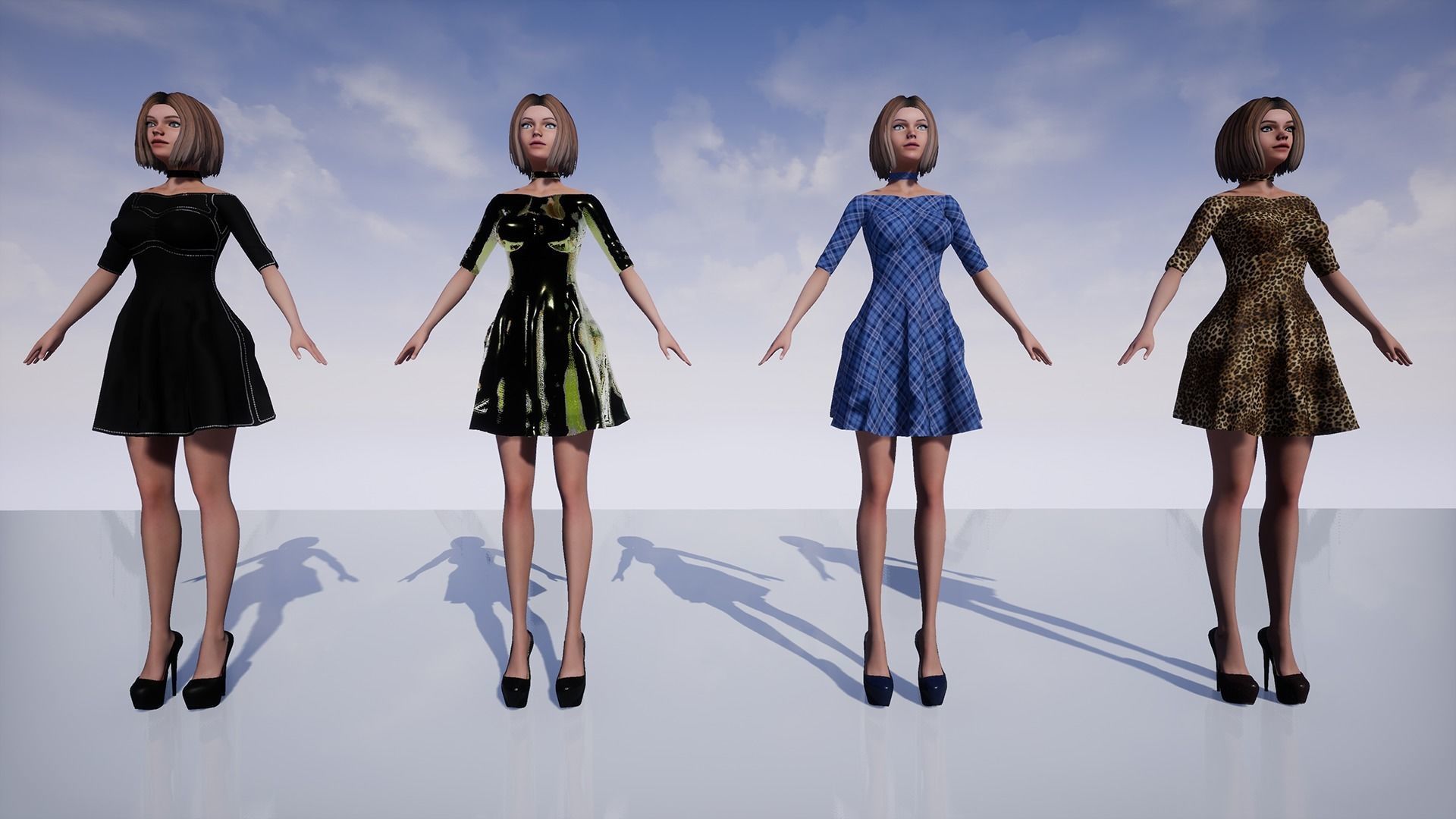 Marta Modular Girl - Clothes Pack Low-poly 3D model_5