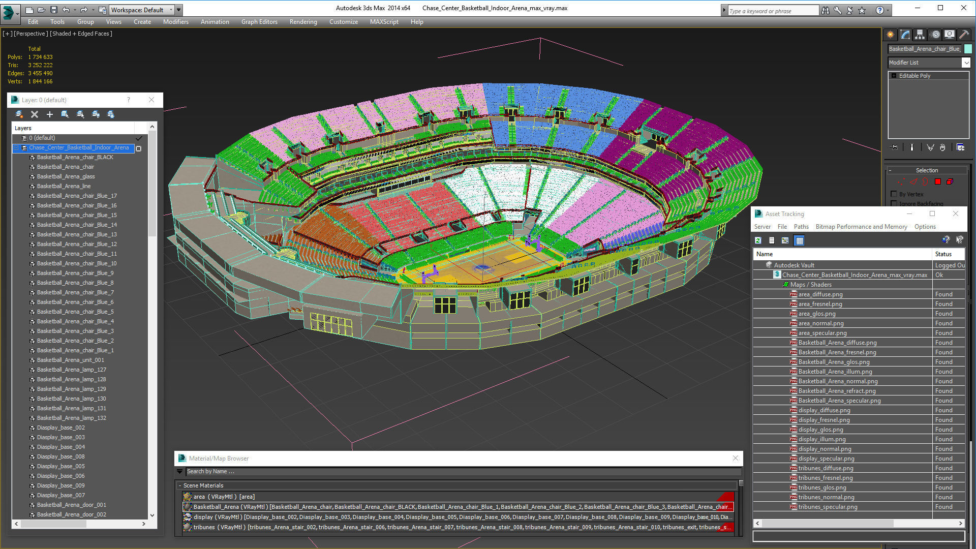Chase Center Basketball Indoor Arena 3D model_27