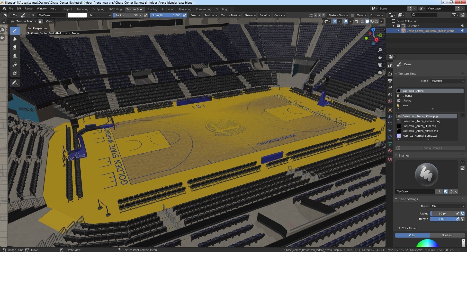 Chase Center Basketball Indoor Arena 3D model_22