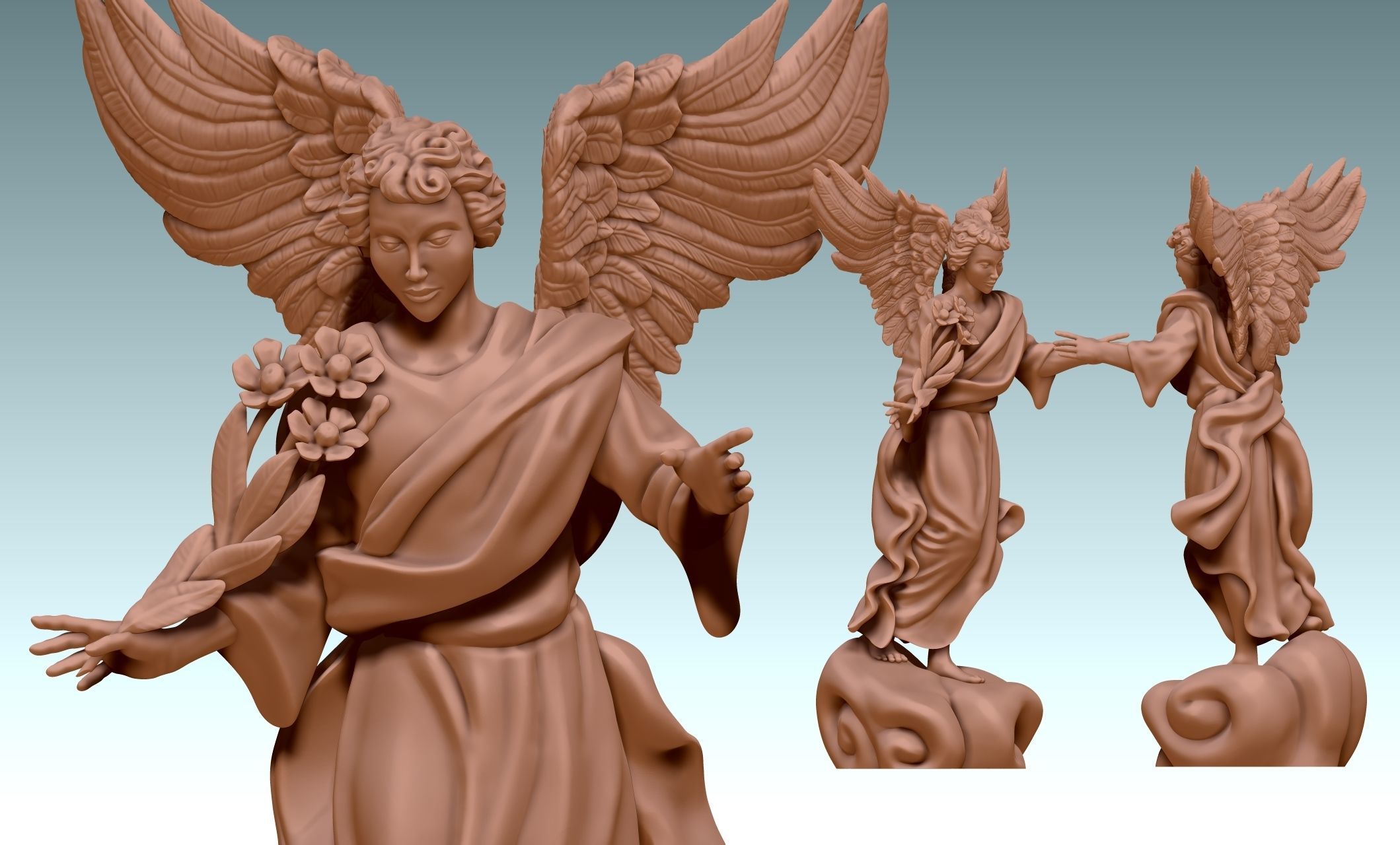 Arch-angel Uriel-Oriel-Auriel- CNC - Wood - Stone - Metal 3D print model_11