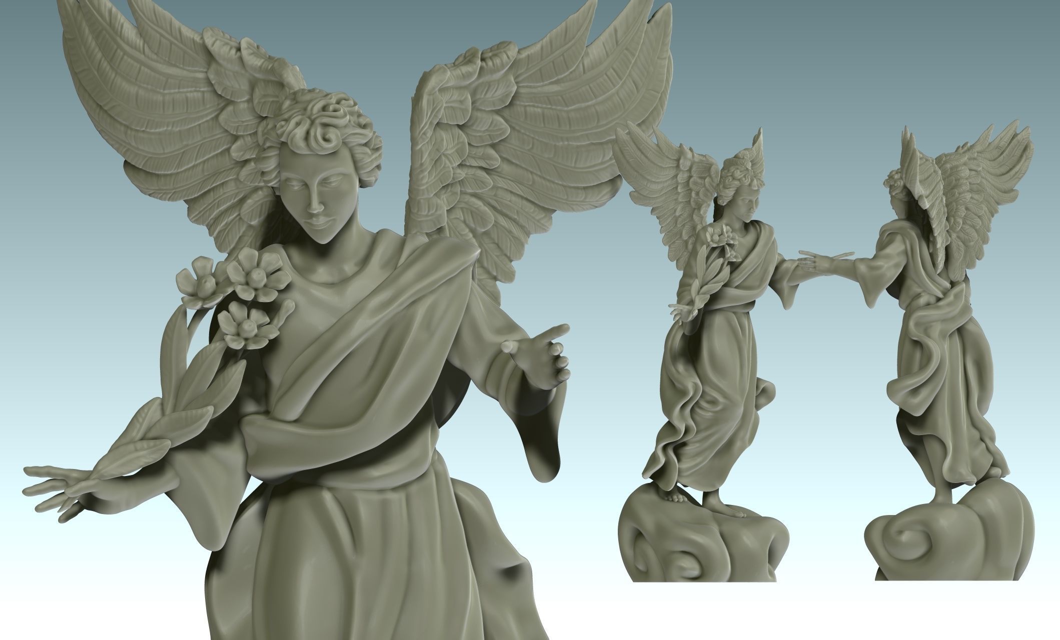 Arch-angel Uriel-Oriel-Auriel- CNC - Wood - Stone - Metal 3D print model_7