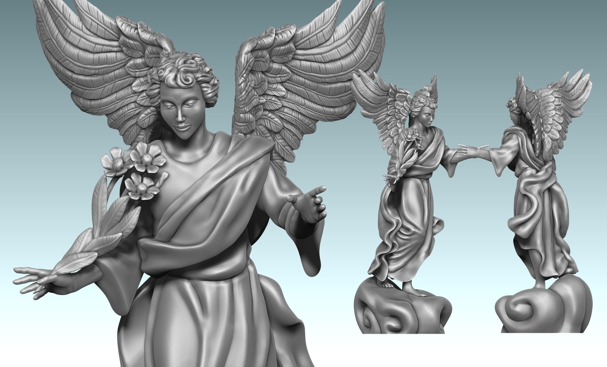 Arch-angel Uriel-Oriel-Auriel- CNC - Wood - Stone - Metal 3D print model_10