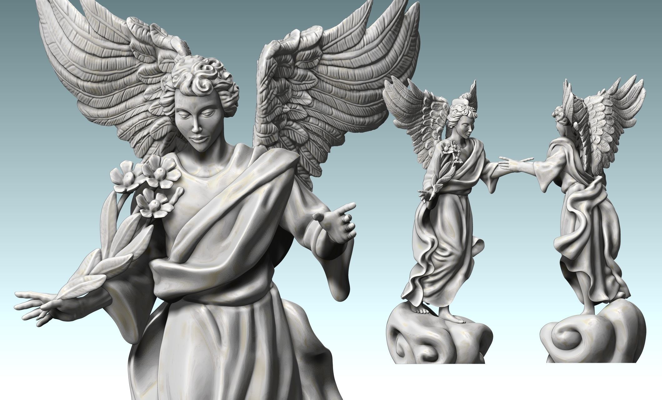 Arch-angel Uriel-Oriel-Auriel- CNC - Wood - Stone - Metal 3D print model_3