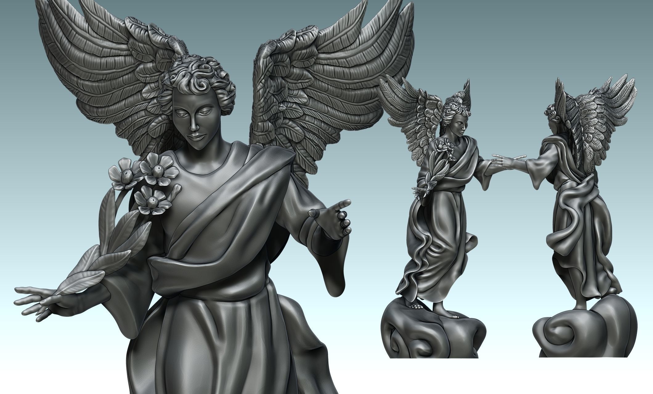 Arch-angel Uriel-Oriel-Auriel- CNC - Wood - Stone - Metal 3D print model_17