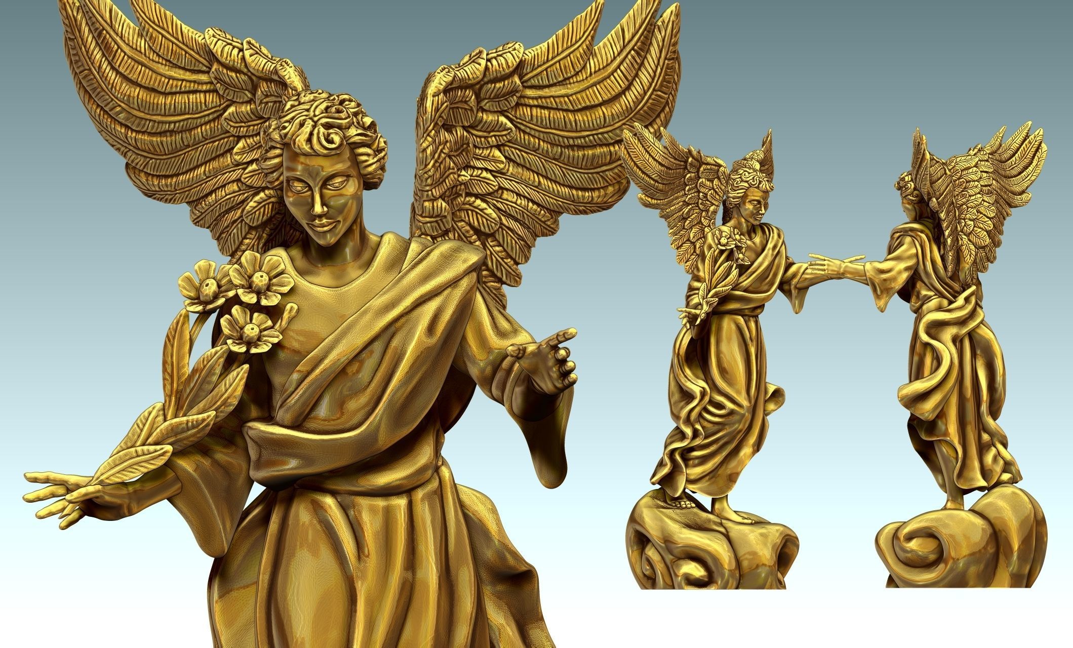 Arch-angel Uriel-Oriel-Auriel- CNC - Wood - Stone - Metal 3D print model_9