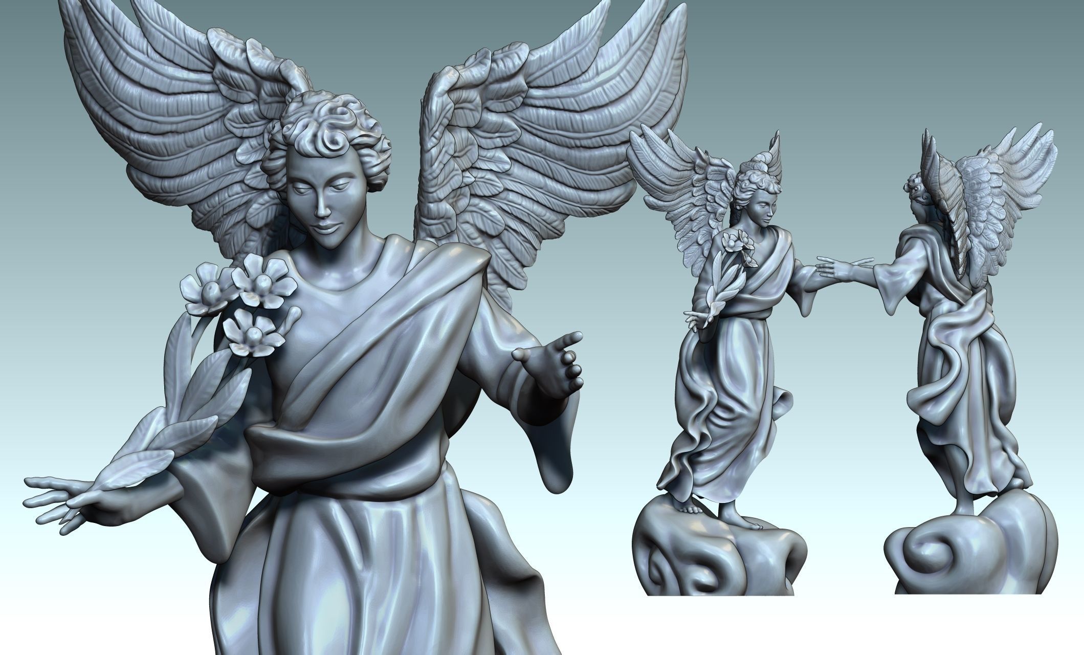 Arch-angel Uriel-Oriel-Auriel- CNC - Wood - Stone - Metal 3D print model_8
