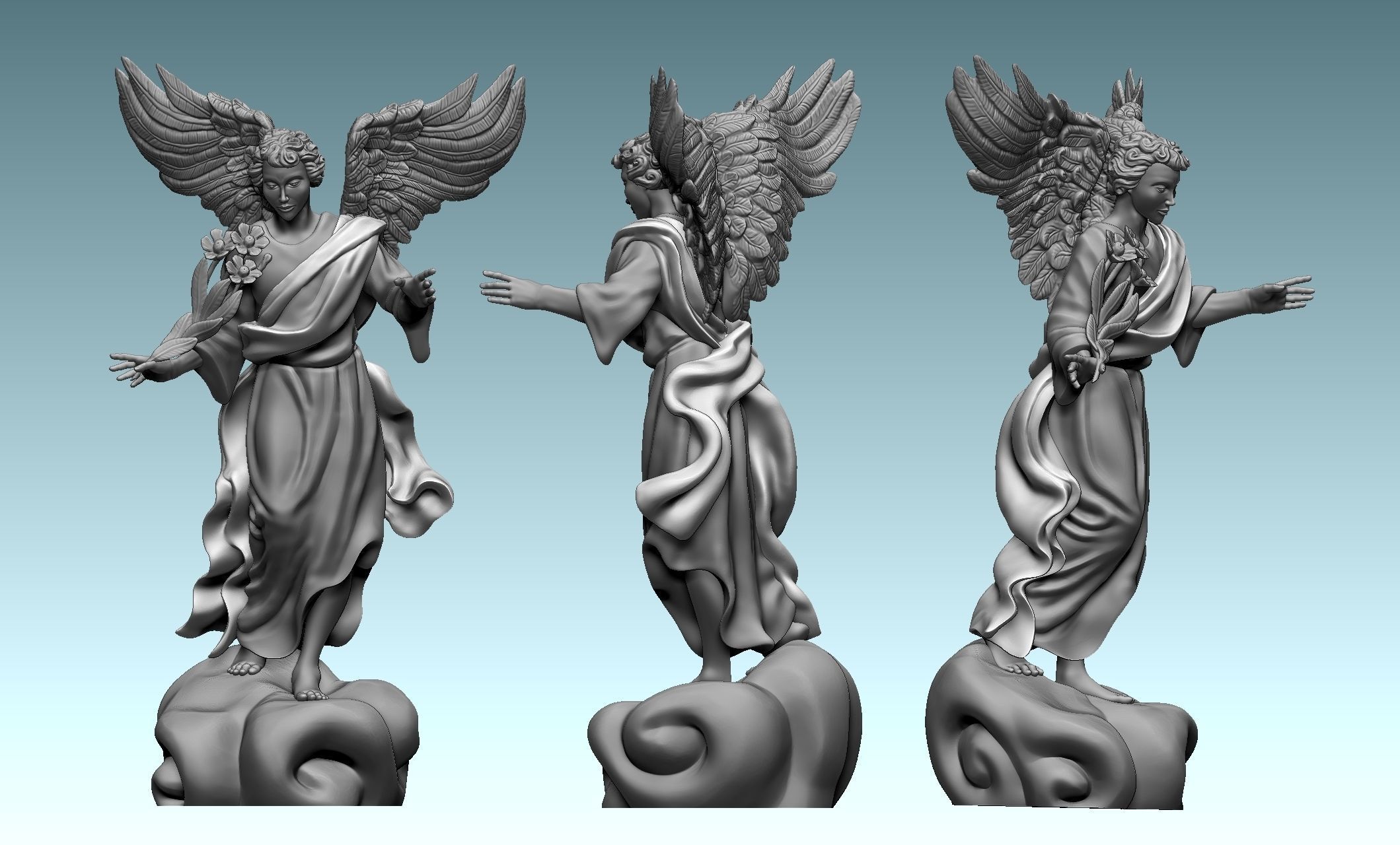 Arch-angel Uriel-Oriel-Auriel- CNC - Wood - Stone - Metal 3D print model_18