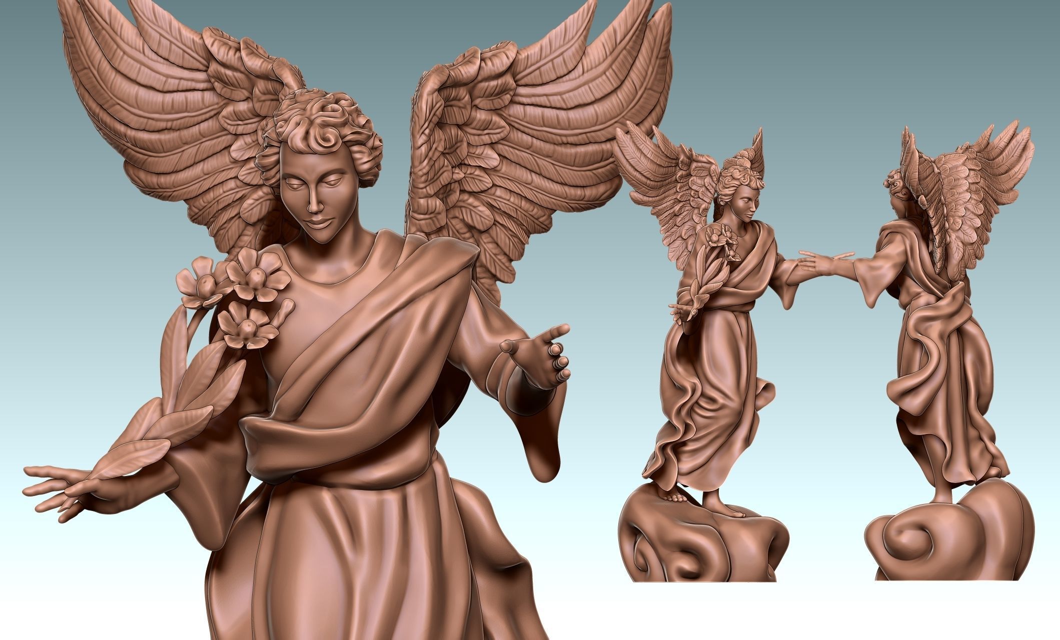 Arch-angel Uriel-Oriel-Auriel- CNC - Wood - Stone - Metal 3D print model_1