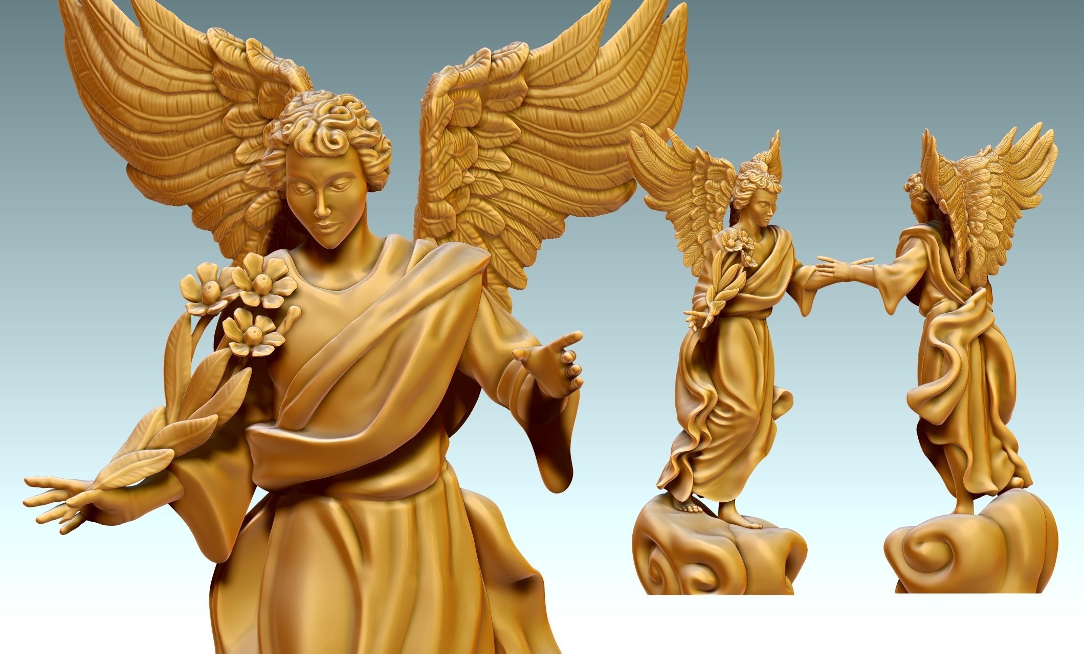 Arch-angel Uriel-Oriel-Auriel- CNC - Wood - Stone - Metal 3D print model_13