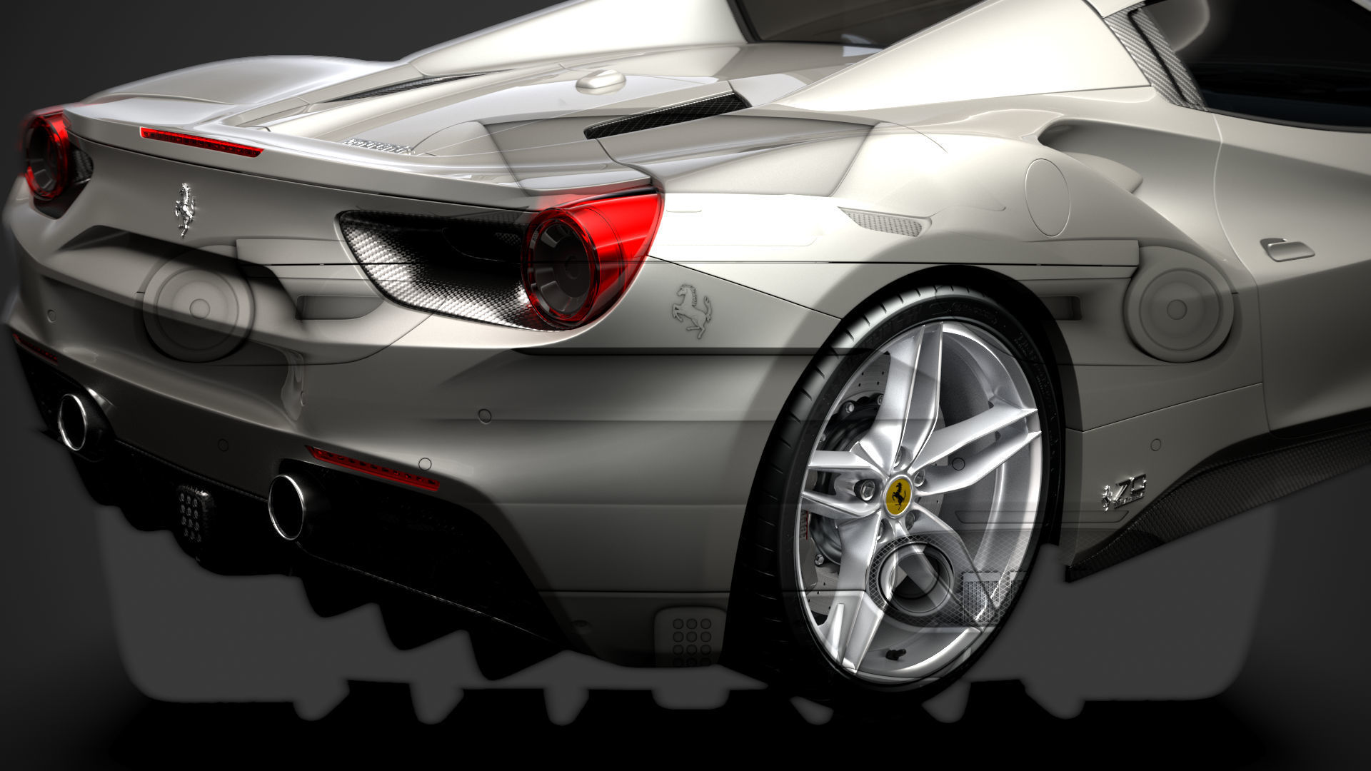 Ferrari 488 Spider Sleek Beauty 2018 3D model_13