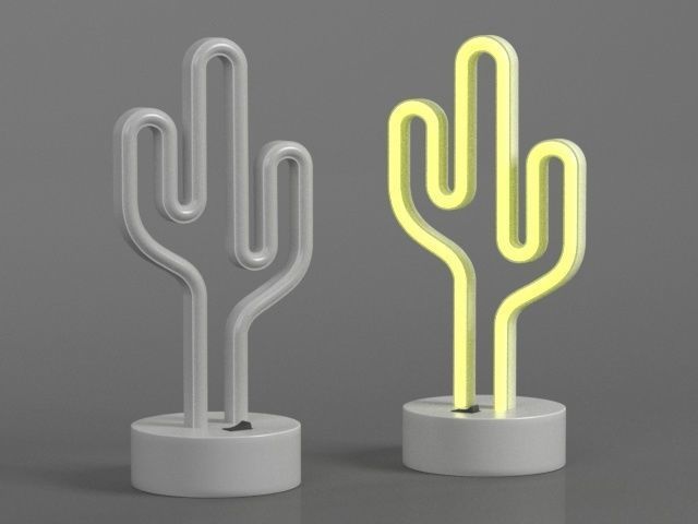 Cactus-shaped table lamp 3D model_1