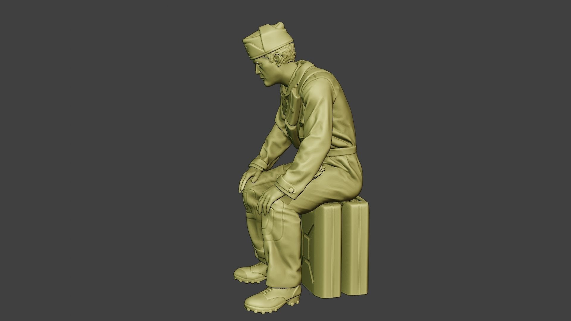 Italian Tank Crew Unit ww2 Sit ITCU1 3D print model_3