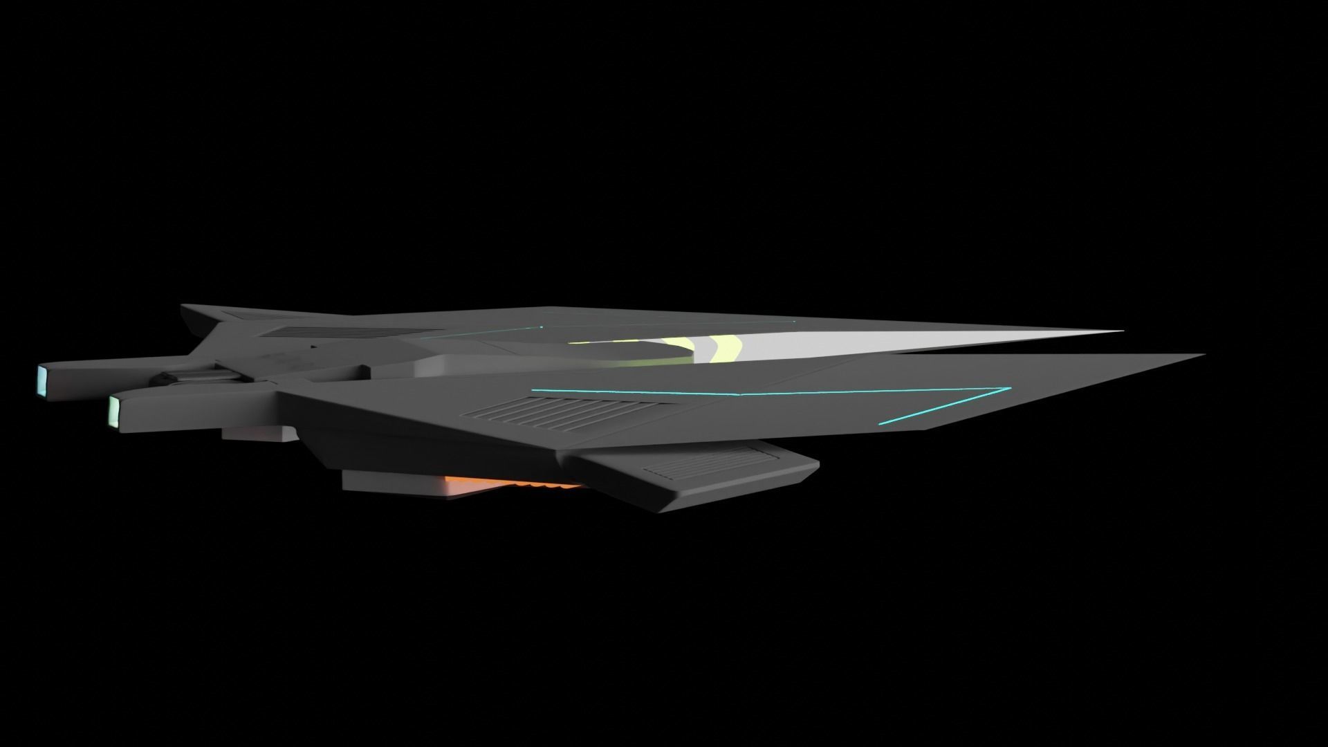 sci-fi Aircraft 3D model_4