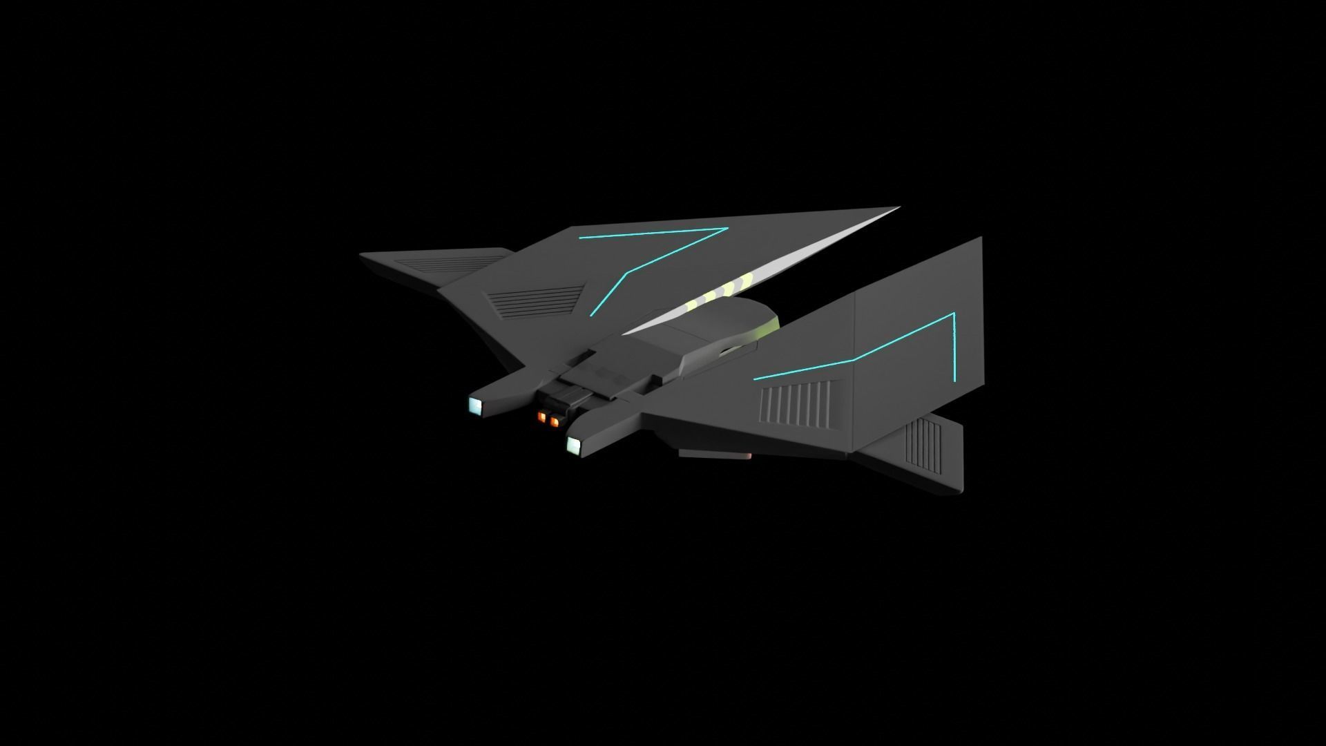 sci-fi Aircraft 3D model_1