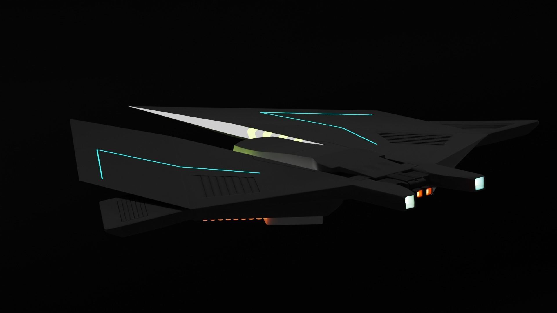 sci-fi Aircraft 3D model_3