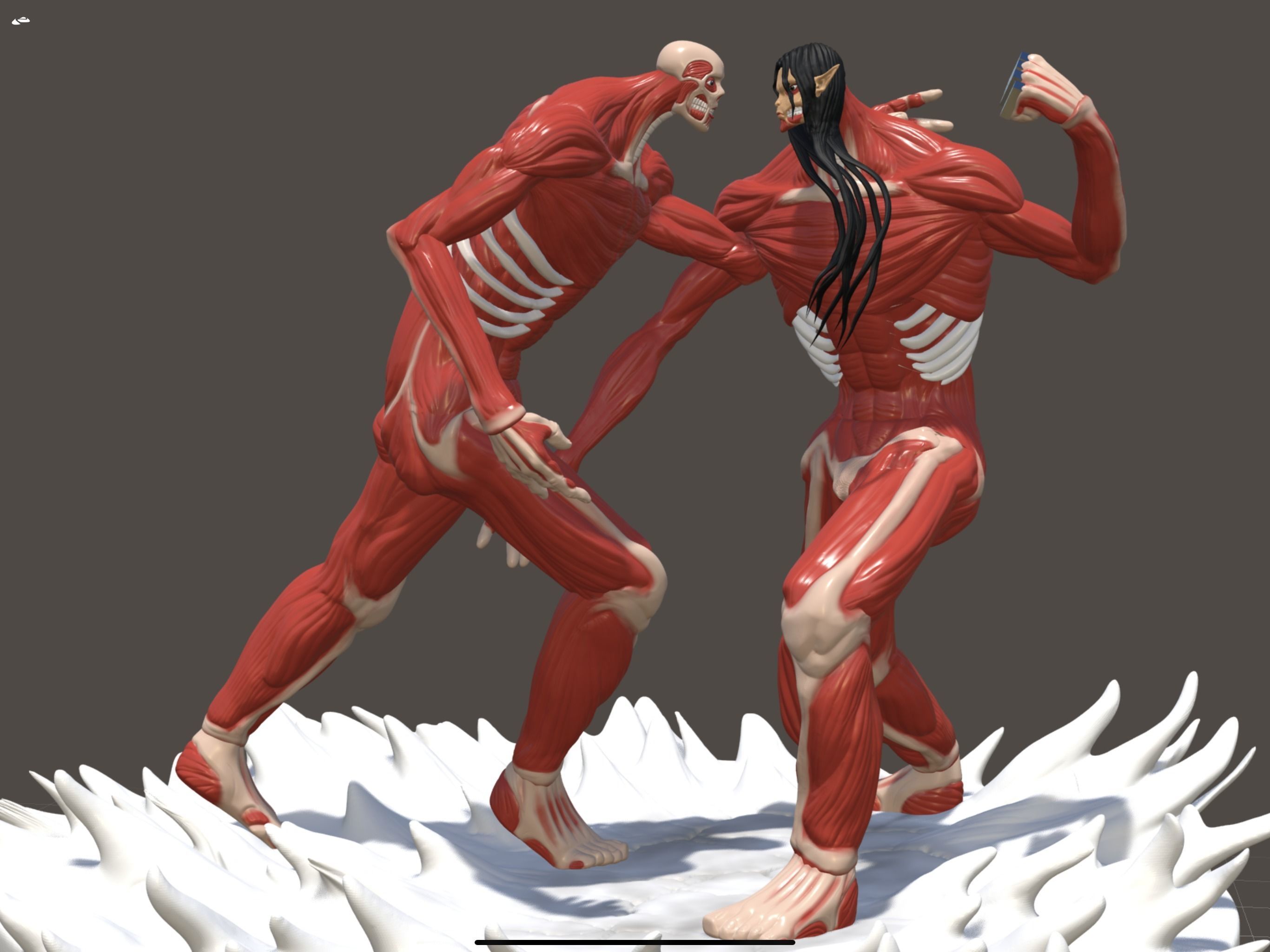 Eren vs armin -attack no titan 3d model 3D model_2
