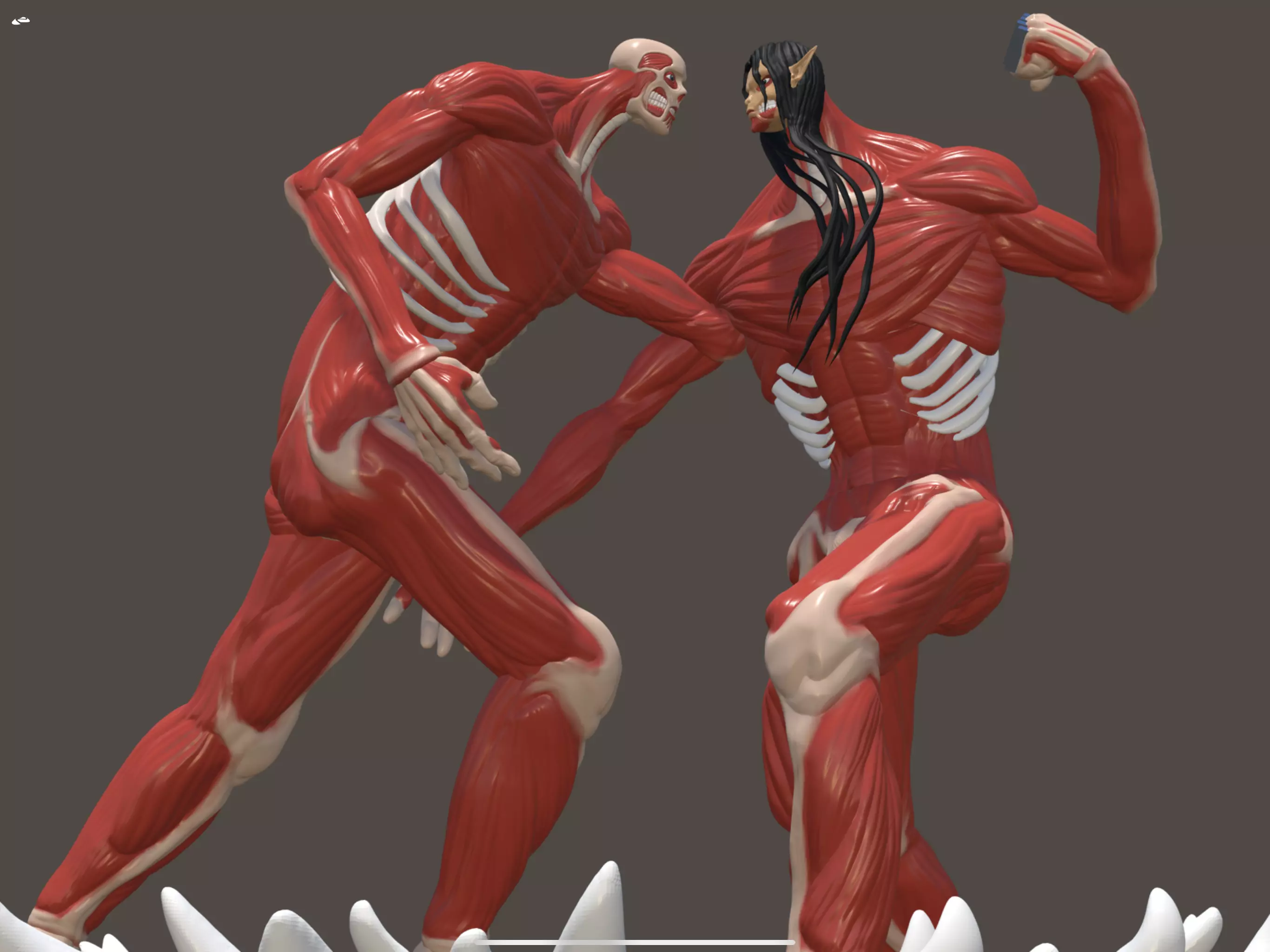 Eren vs armin -attack no titan 3d model 3D model_0