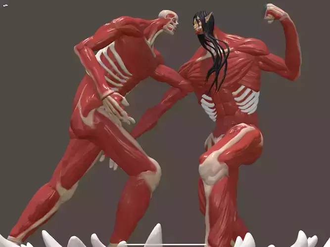 Eren vs armin -attack no titan 3d model
